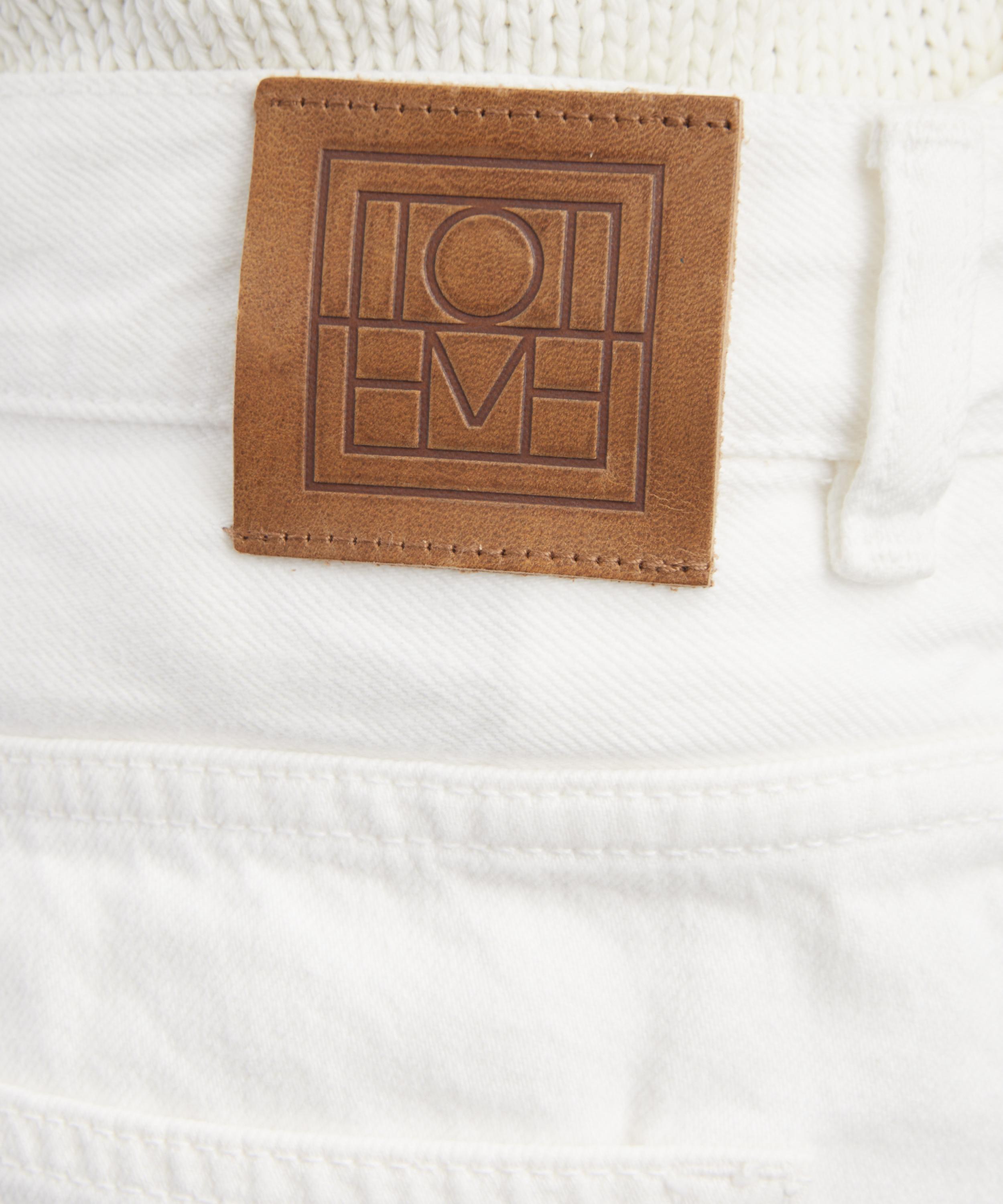 Toteme - White Denim Board Shorts image number 4