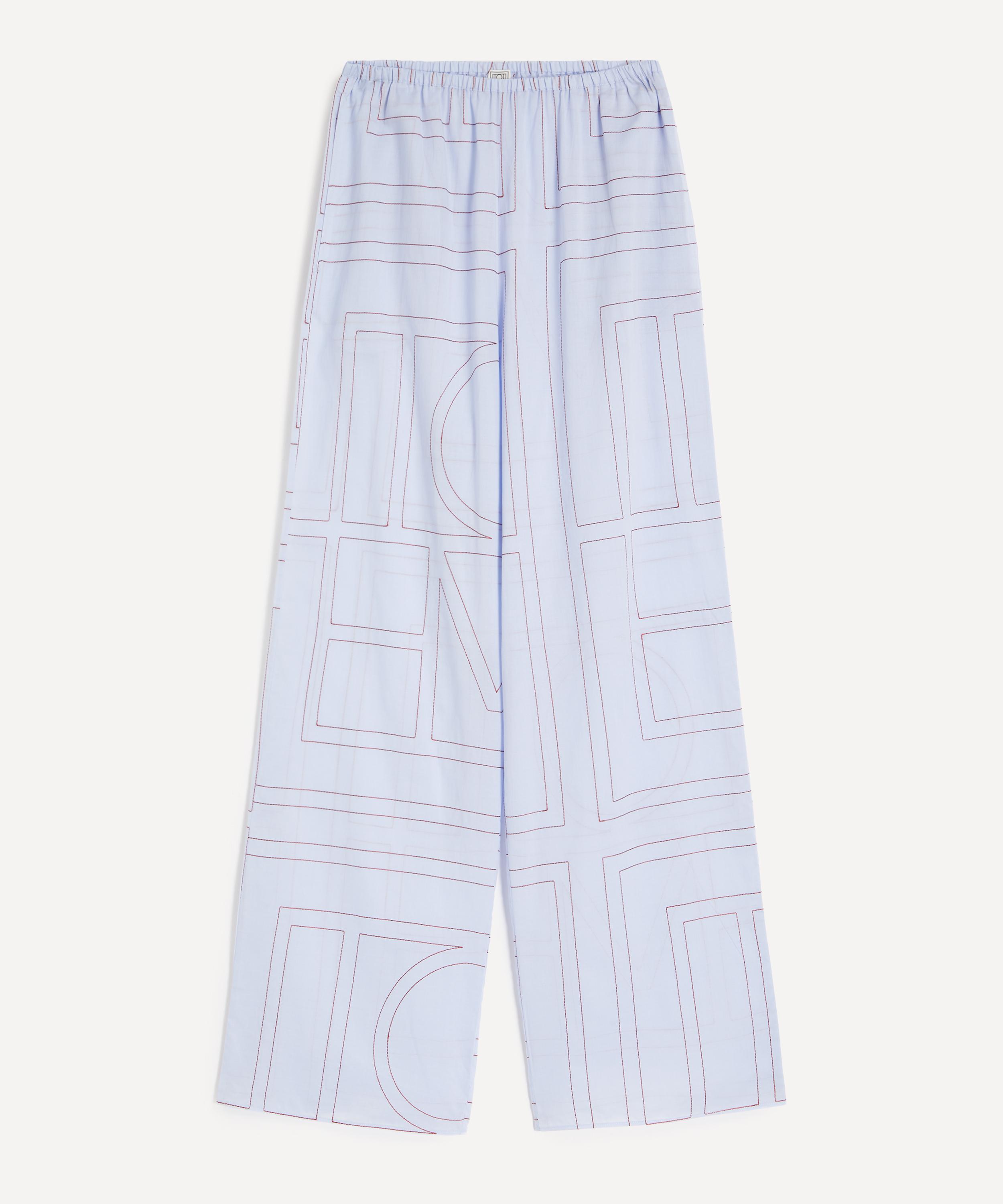 Toteme - Sky Monogram Cotton-Blend PJ Bottoms&nbsp; image number 0