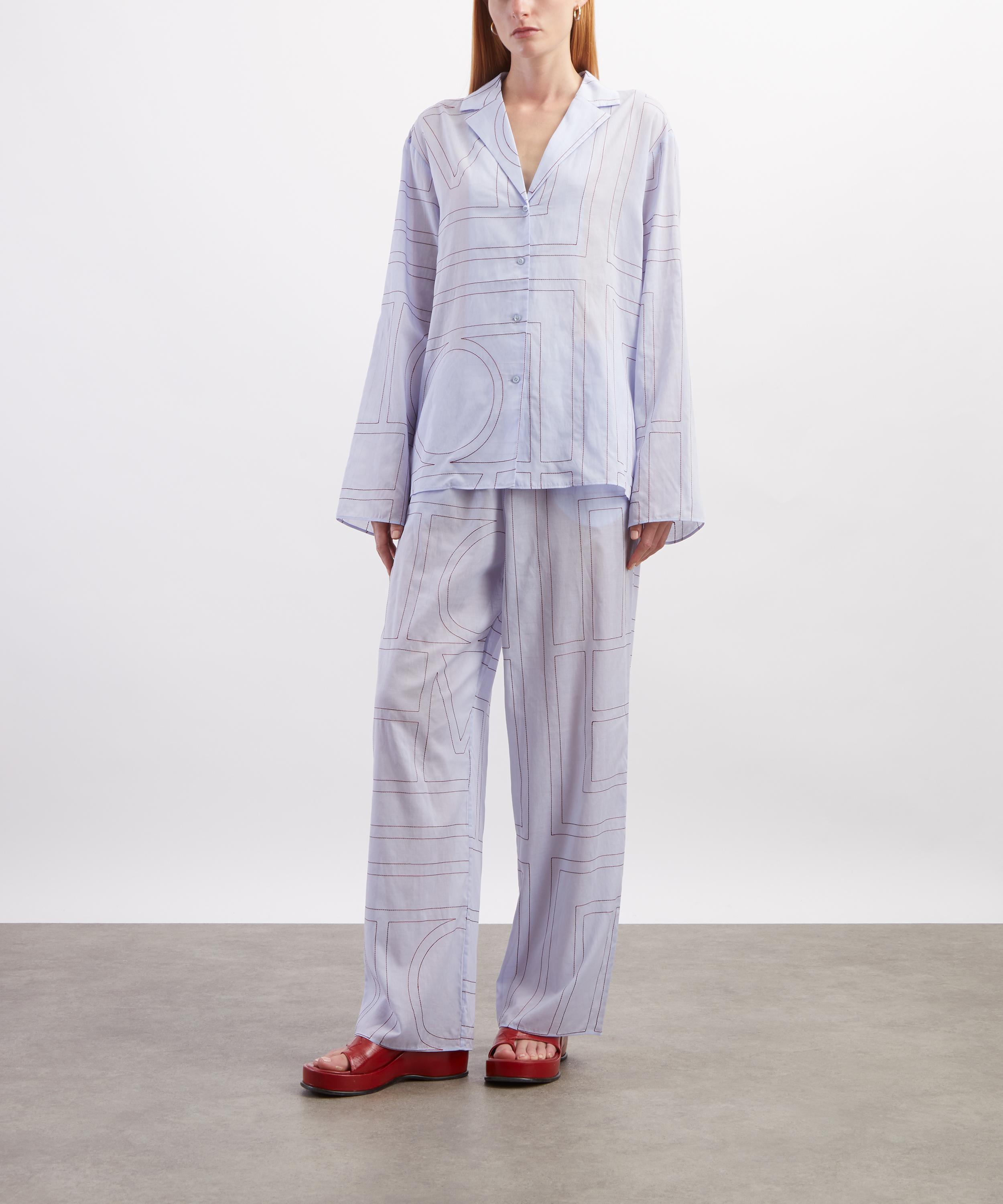 Toteme - Sky Monogram Cotton-Blend PJ Bottoms&nbsp; image number 1