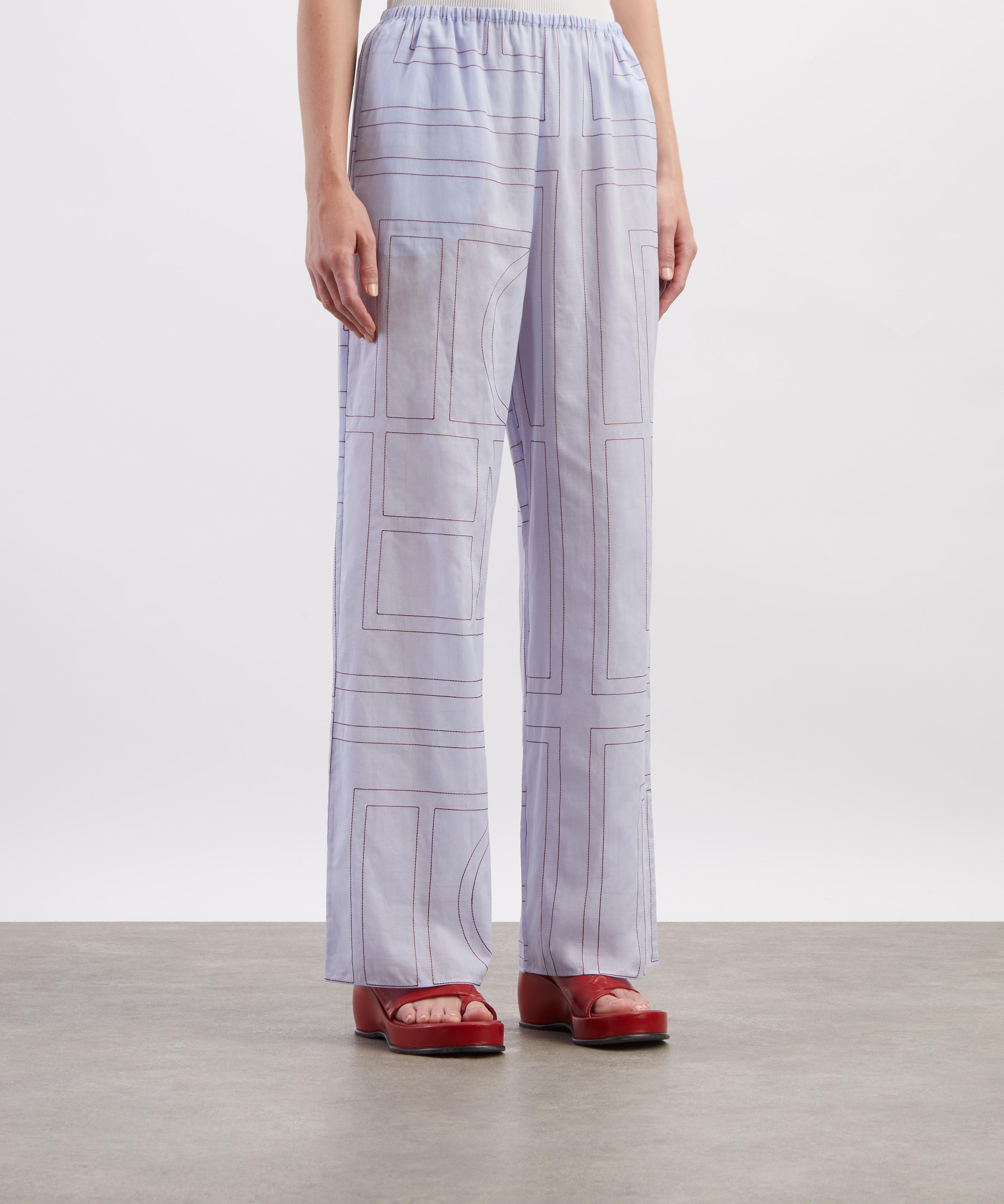 Toteme - Sky Monogram Cotton-Blend PJ Bottoms&nbsp; image number 2