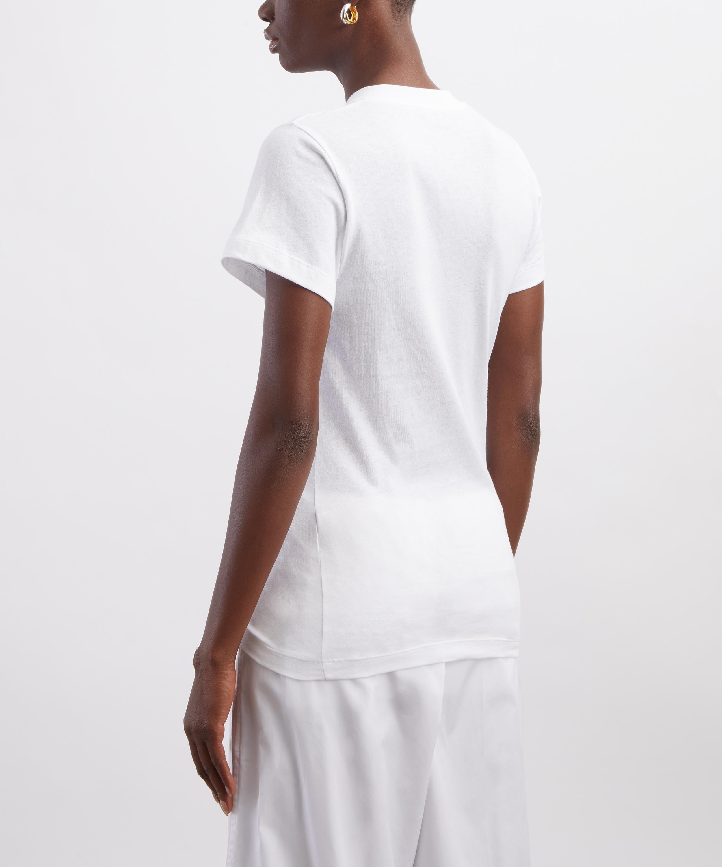 Toteme - White Wide-Ribbed V-Neck Top image number 3