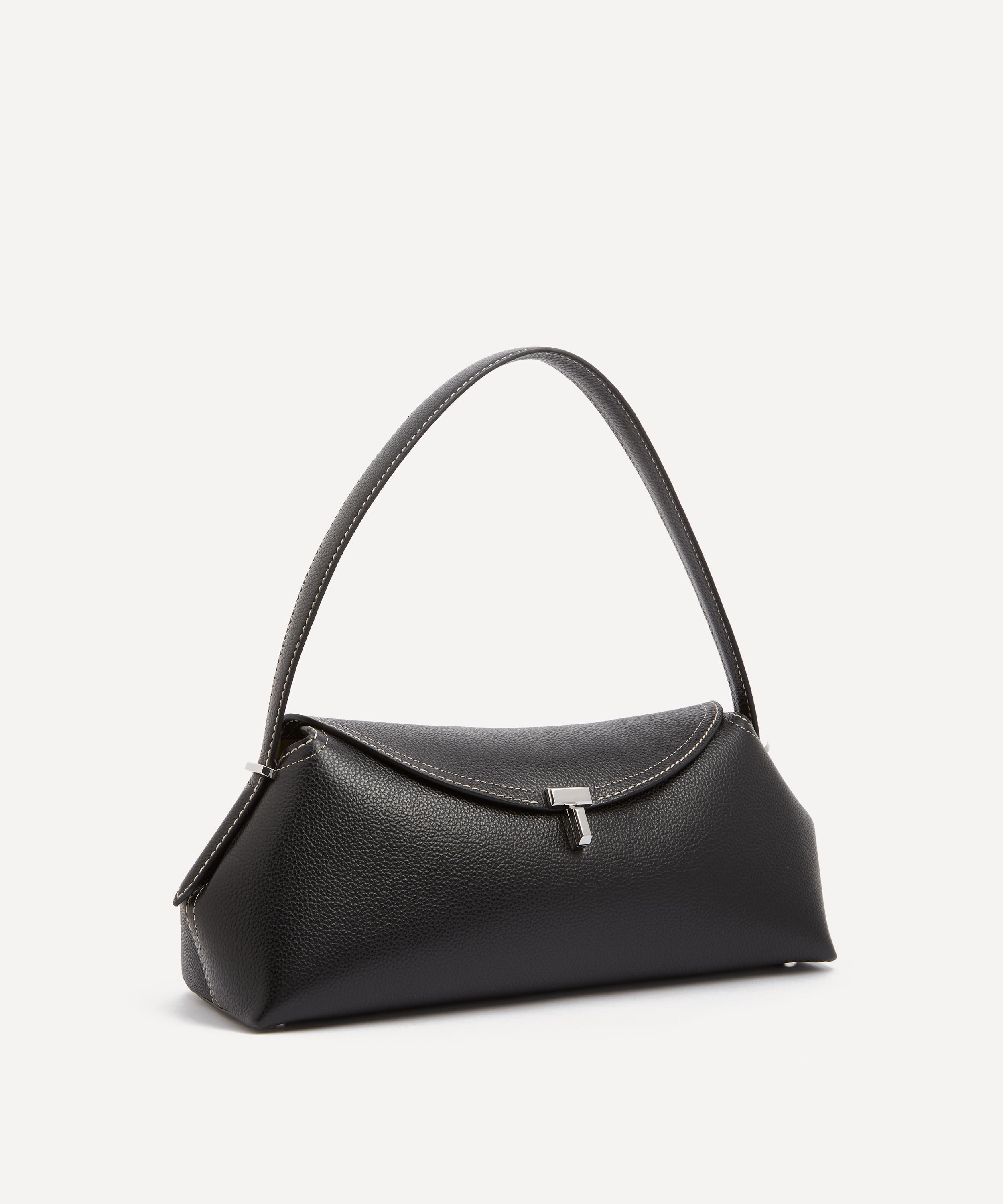 Toteme - T-Lock Black Grained Leather Shoulder Bag image number 2