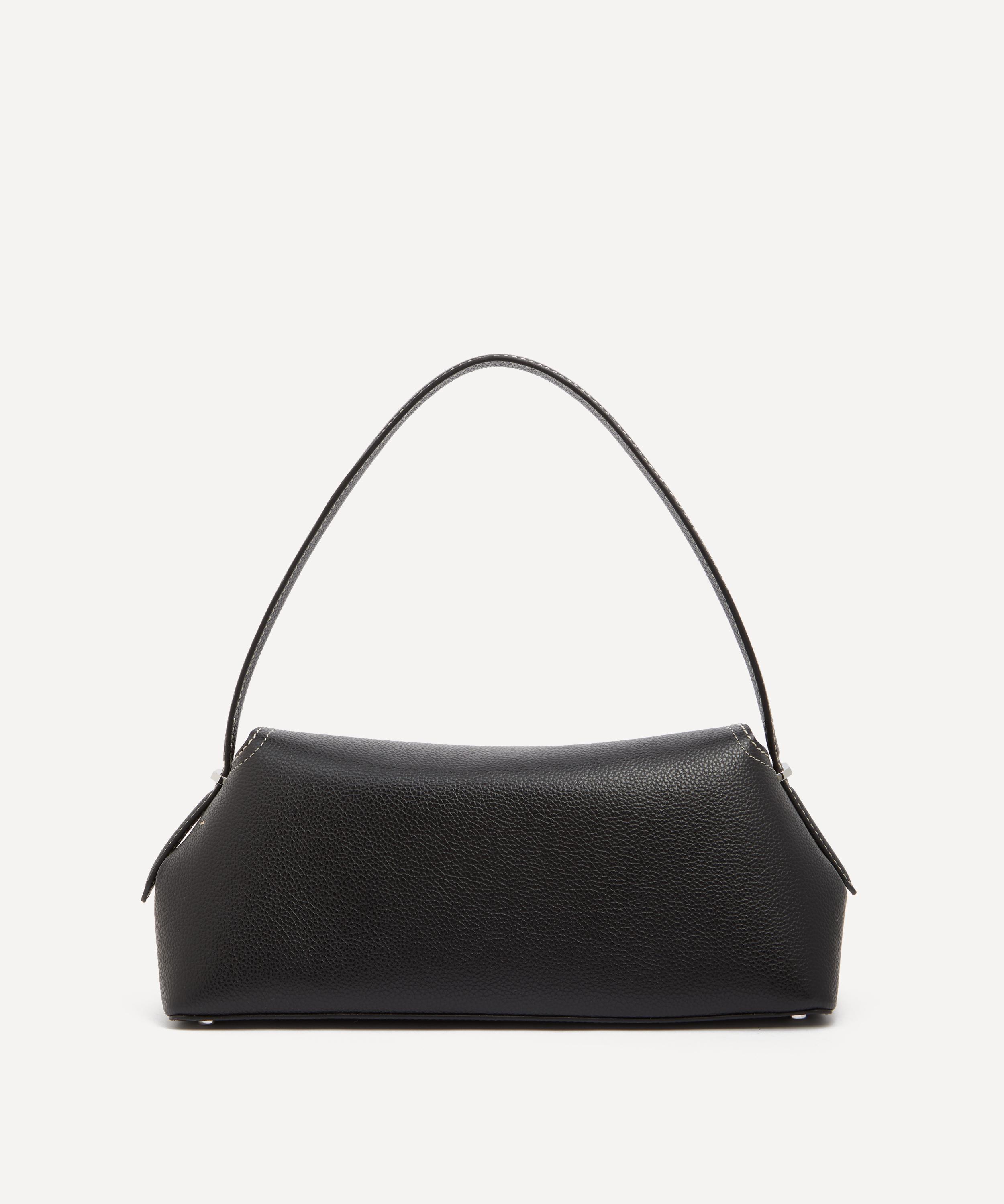 Toteme - T-Lock Black Grained Leather Shoulder Bag image number 3