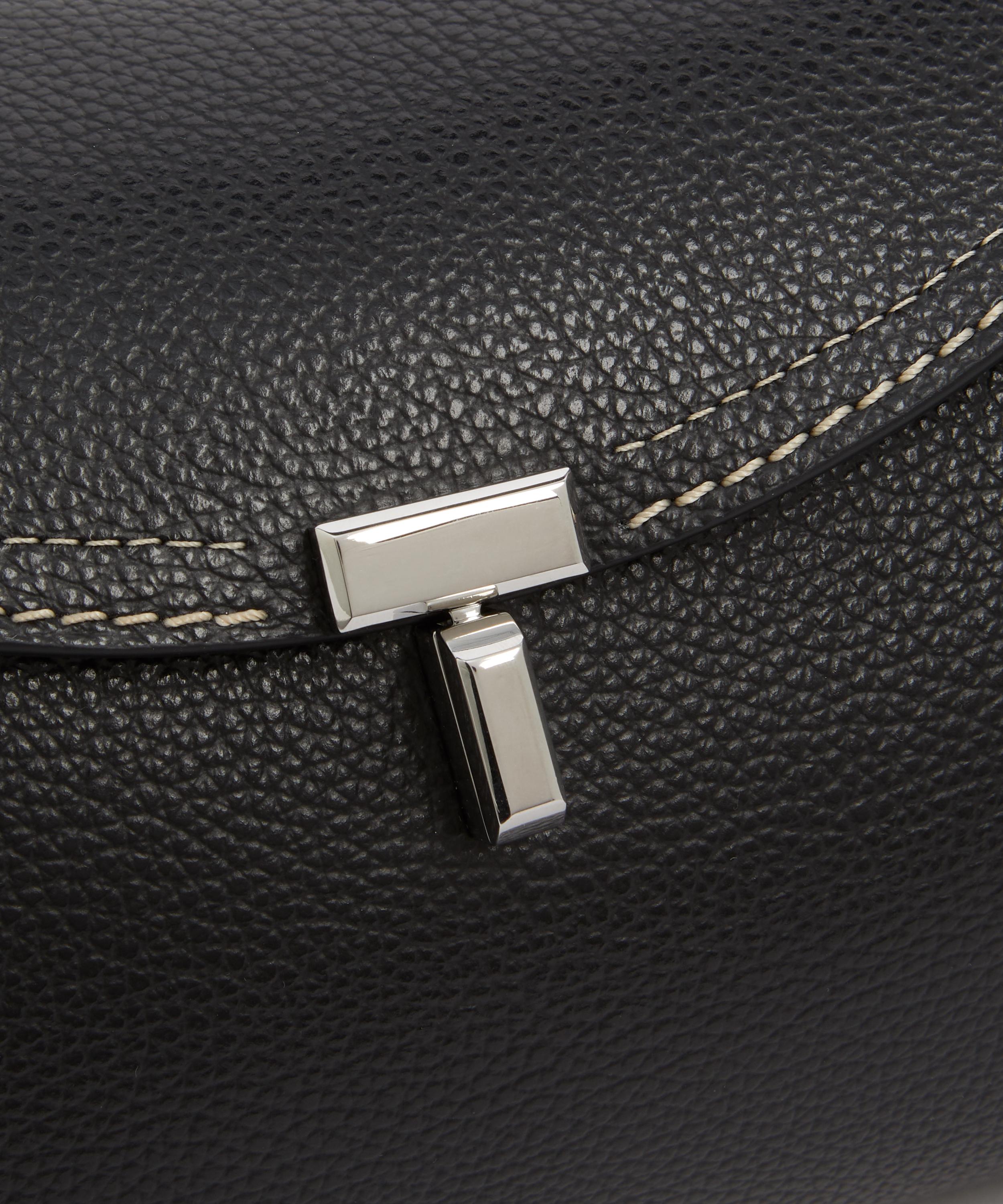 Toteme - T-Lock Black Grained Leather Shoulder Bag image number 4