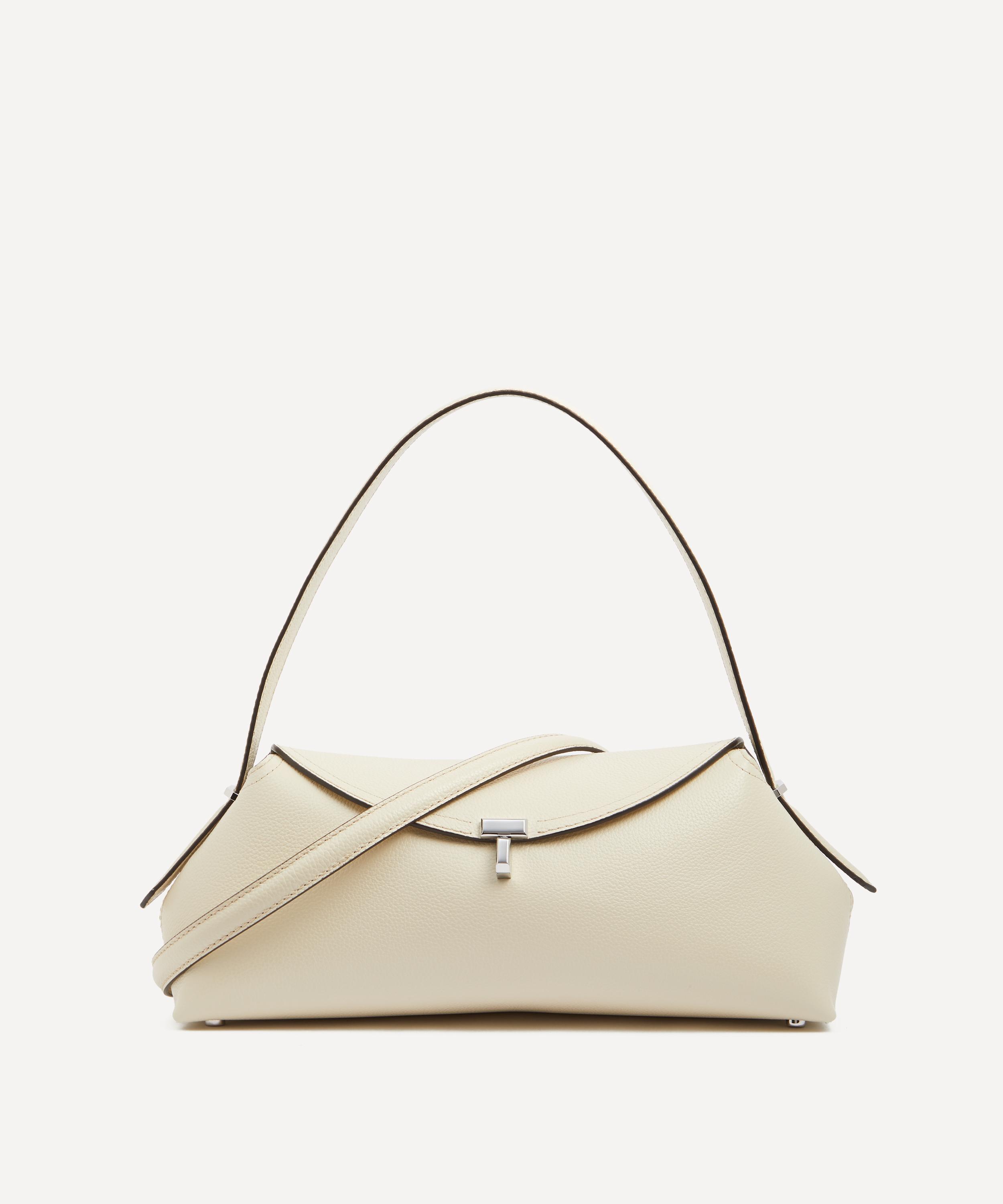 Toteme - T-Lock Milk Grained Leather Shoulder Bag image number 0