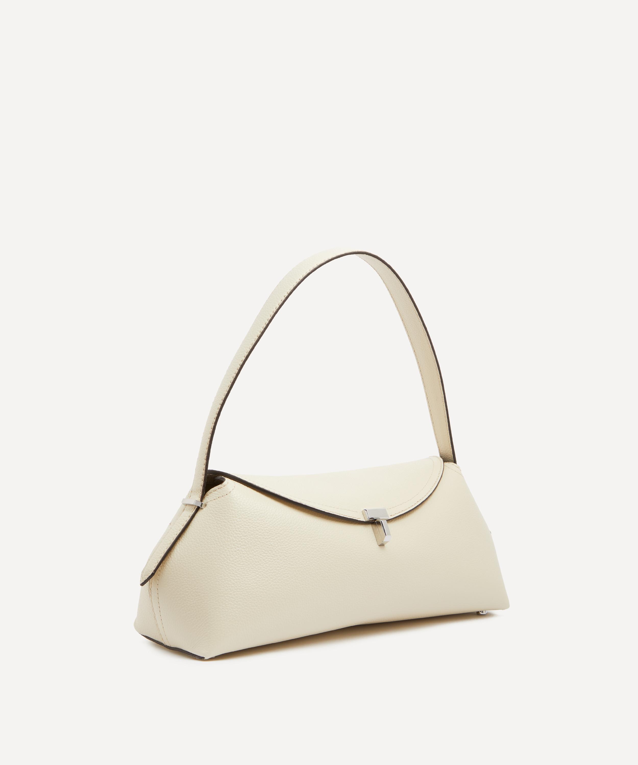 Toteme - T-Lock Milk Grained Leather Shoulder Bag image number 2