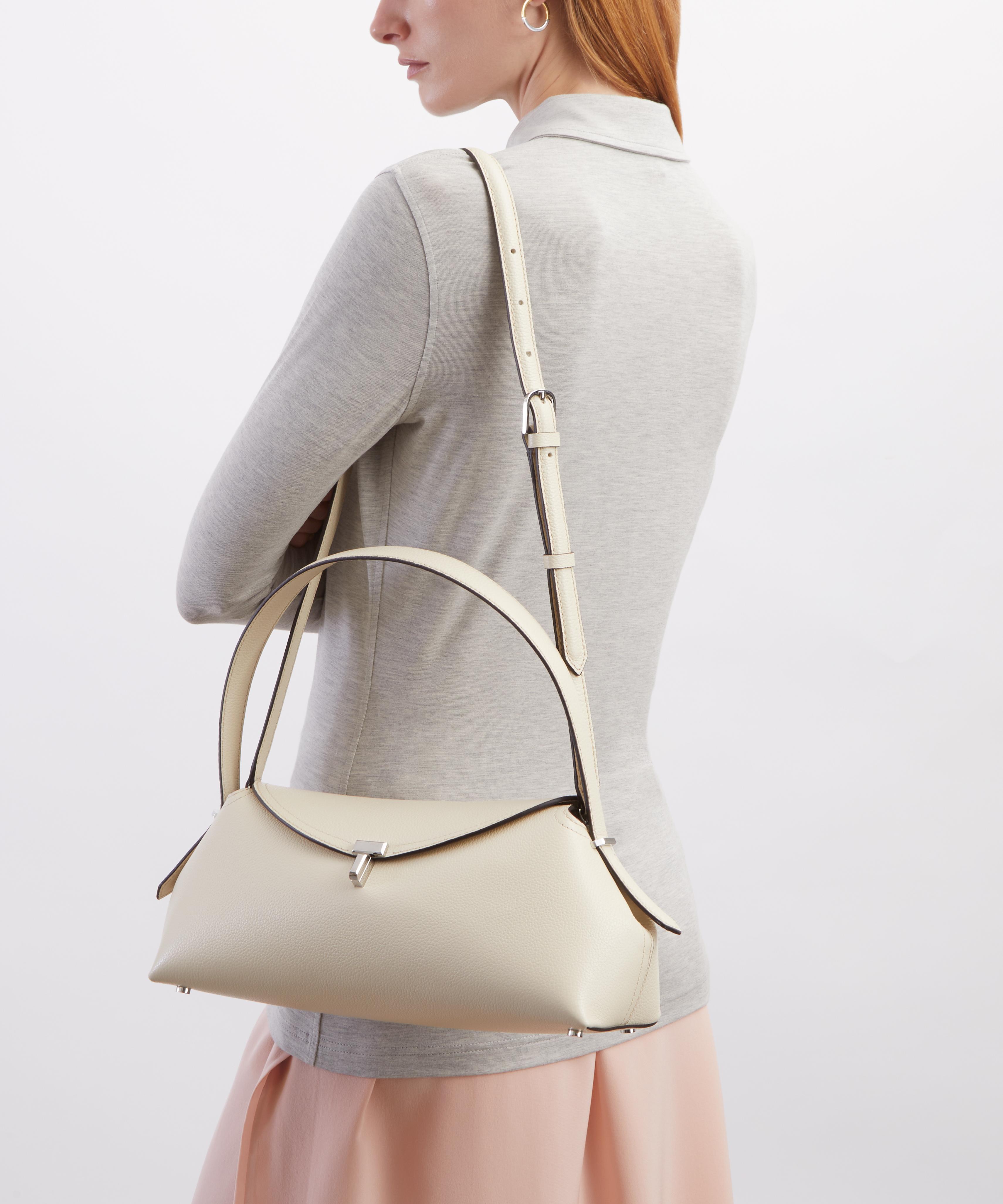 Toteme - T-Lock Milk Grained Leather Shoulder Bag image number 6