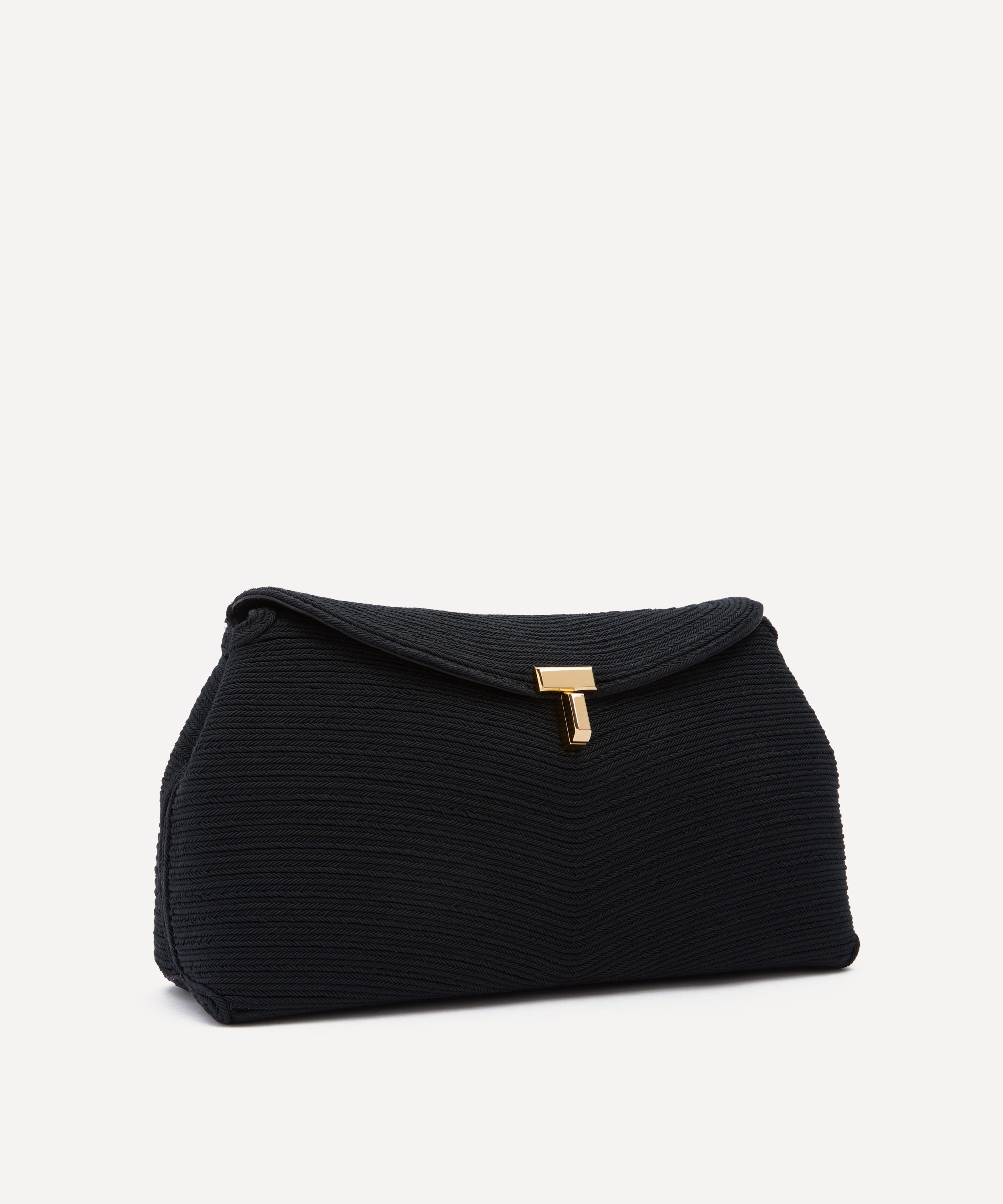 Toteme - T-Lock Black Rope Clutch Bag image number 2