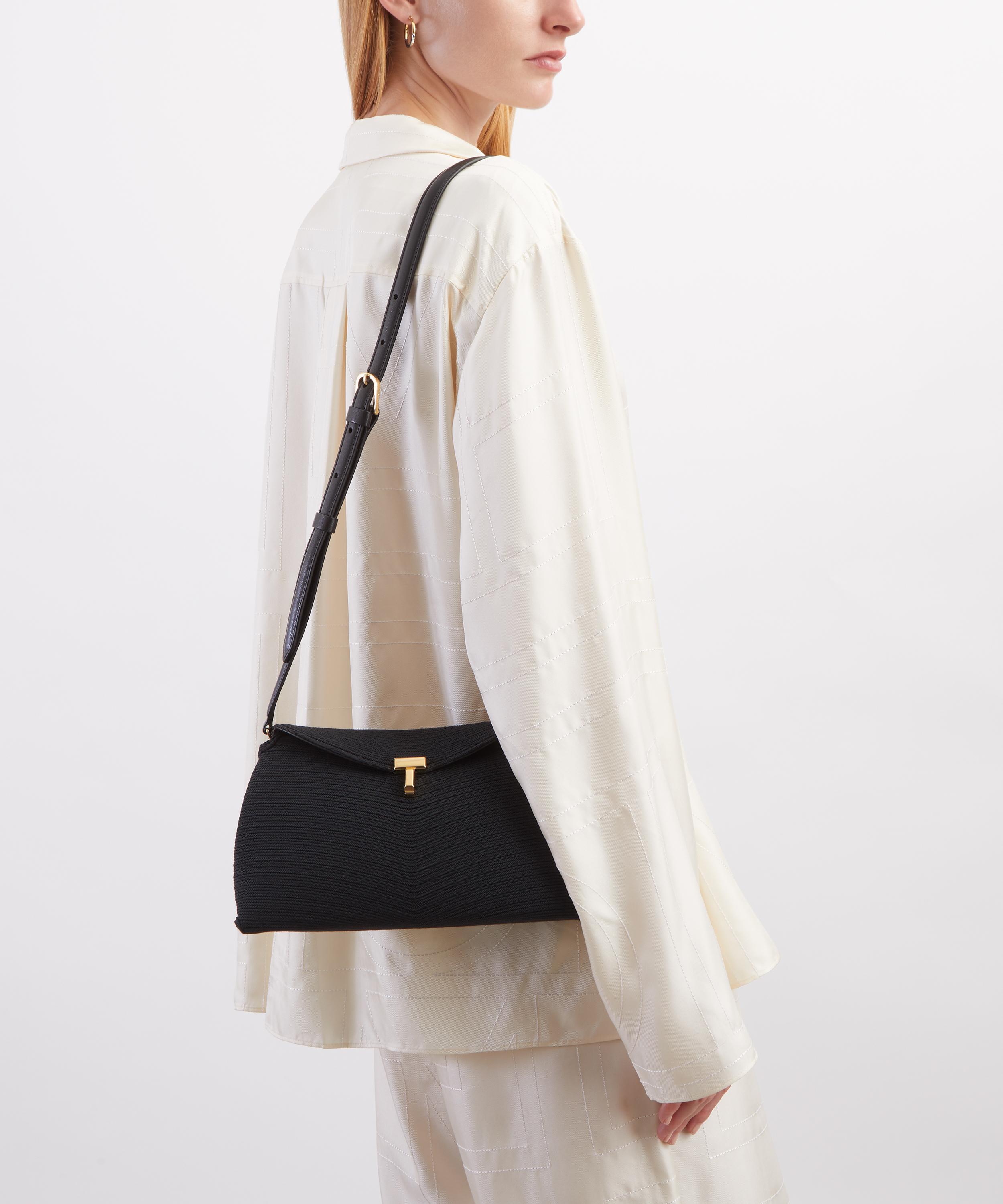 Toteme - T-Lock Black Rope Clutch Bag image number 6