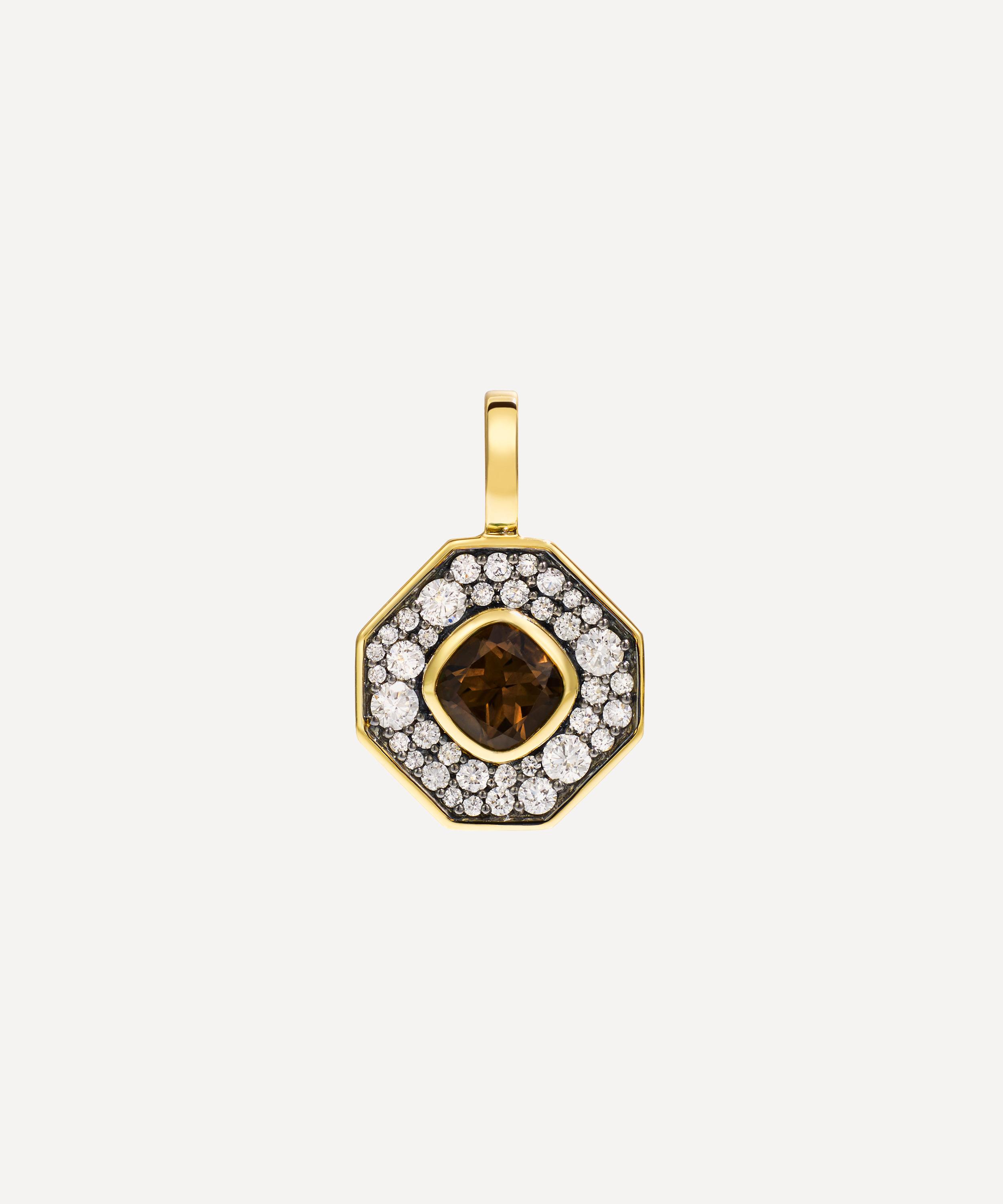 By Pariah - 14ct Gold Reverie Smokey Quartz and Diamond Pendant