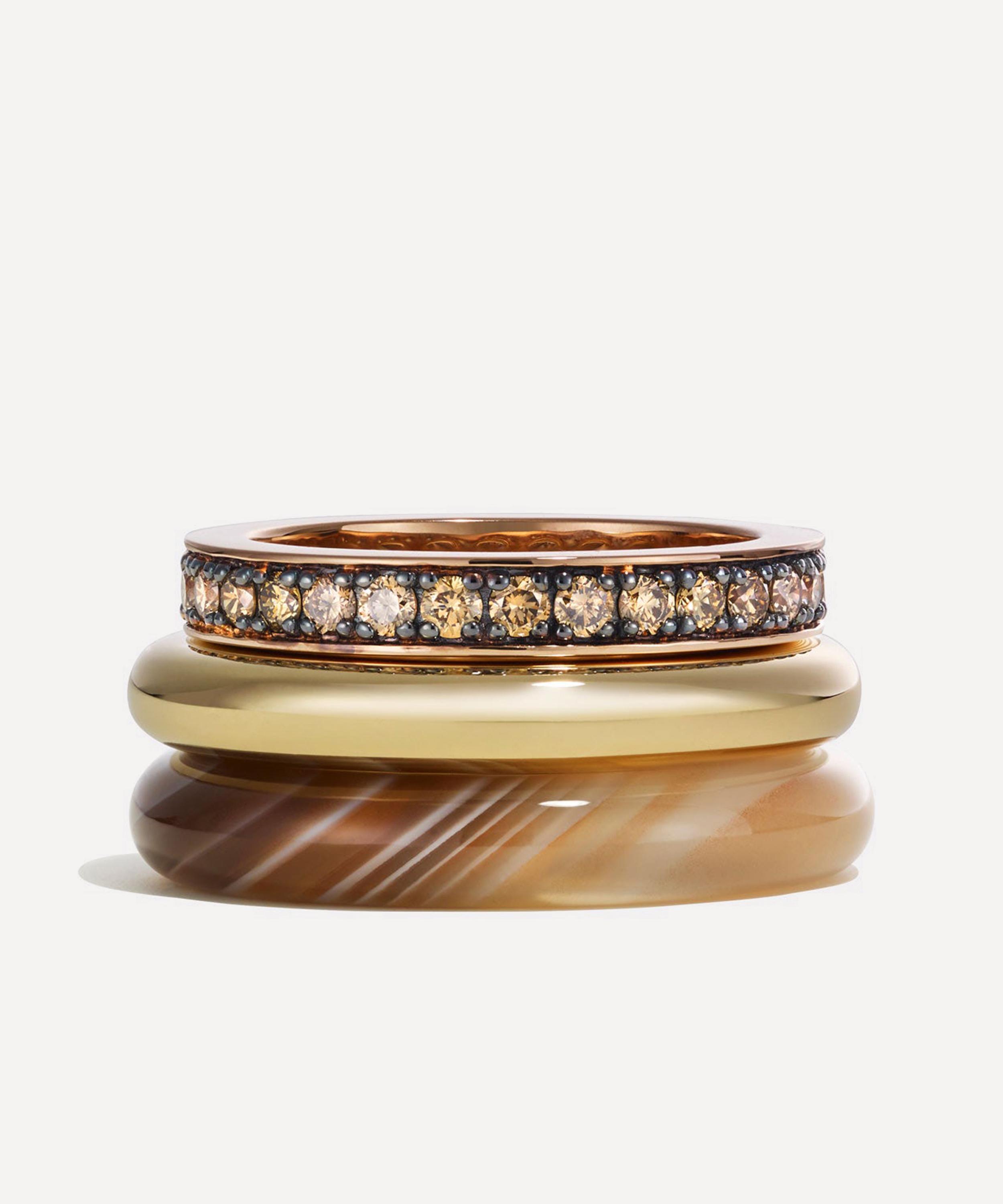By Pariah - 14ct Gold Kalahari Ring Stack