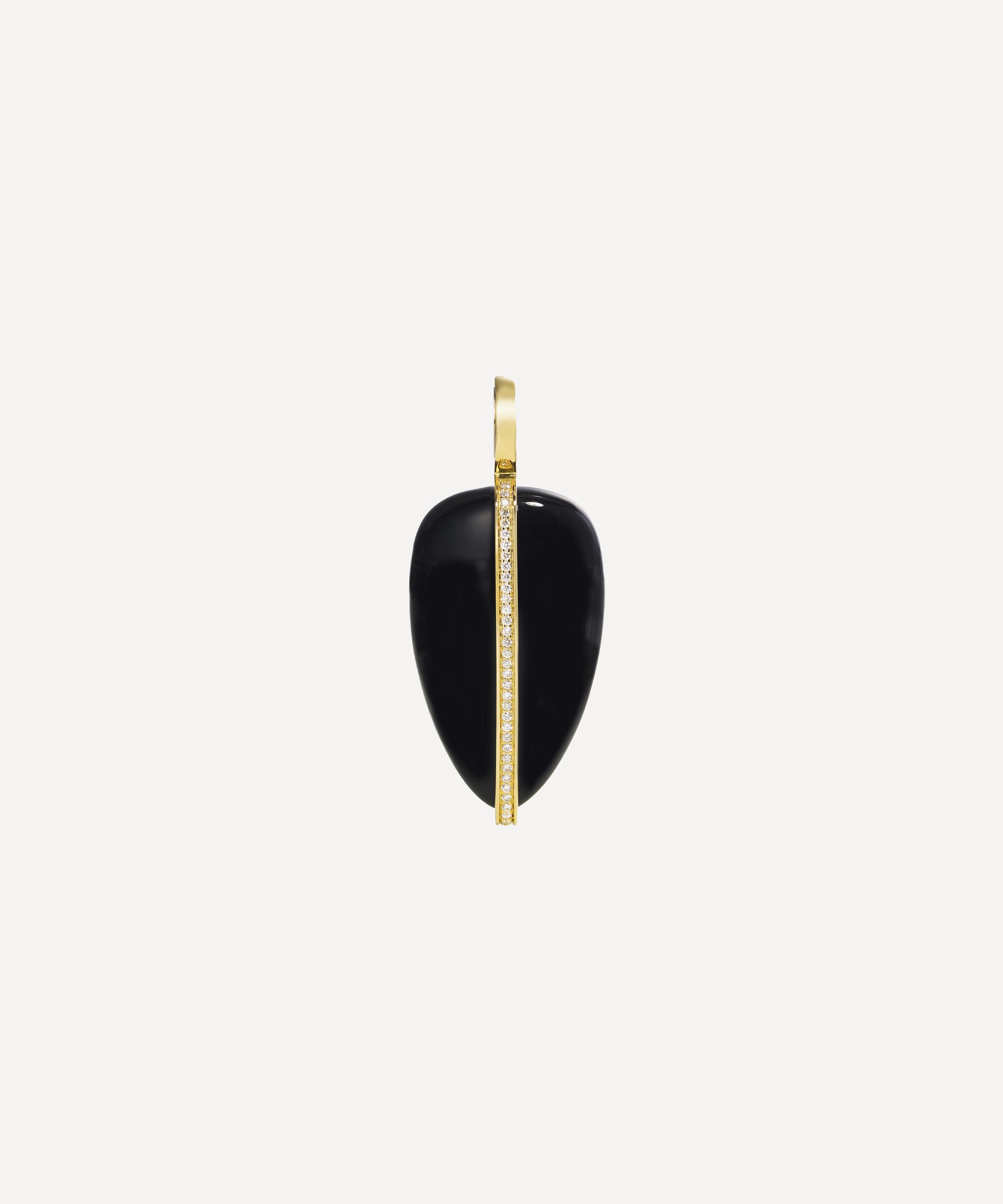 By Pariah - 14ct Gold Large Black Onyx Pebble Pendant image number 0