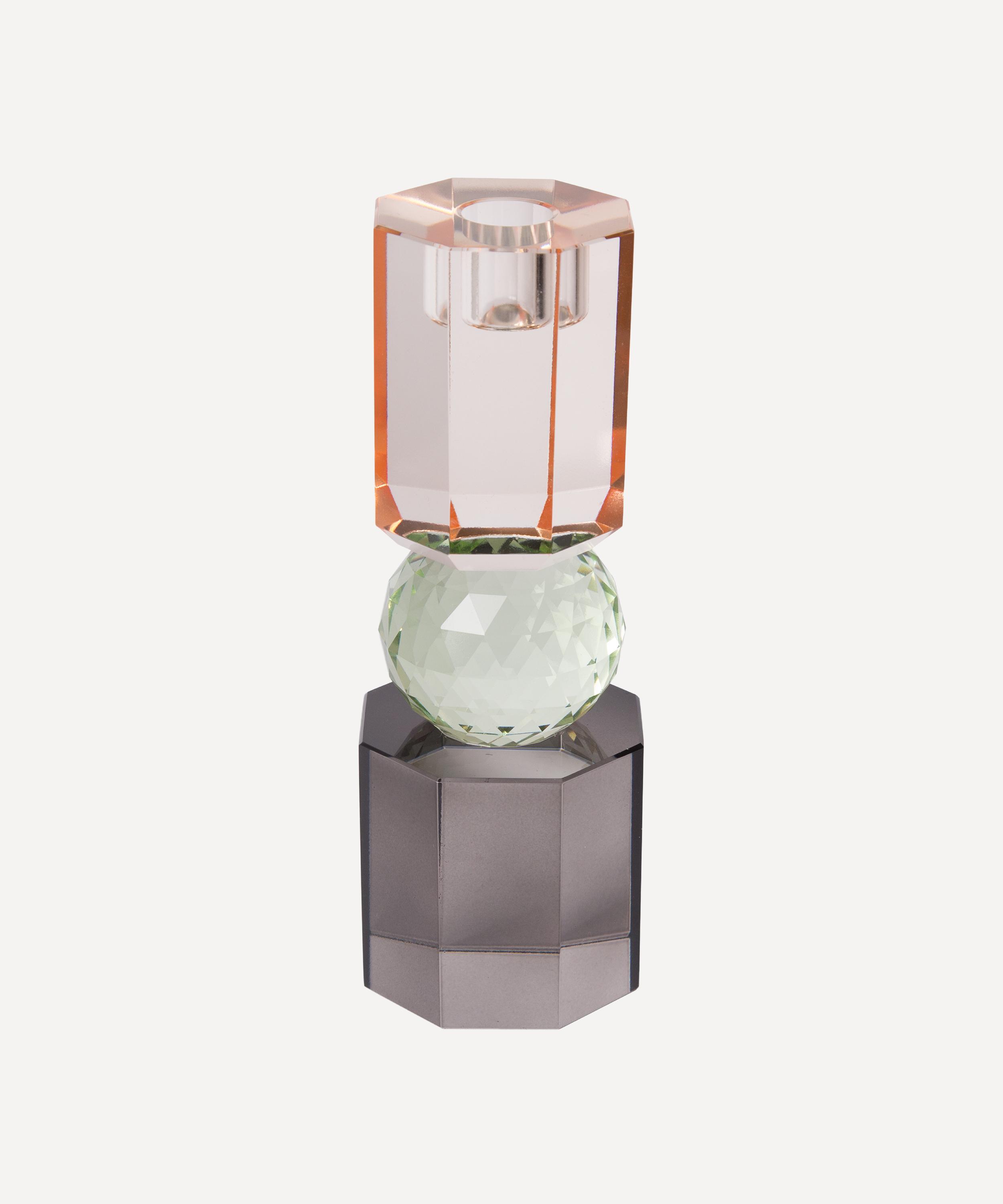 EJA - Peach Crystal Glass Stage Tall Candleholder image number 0
