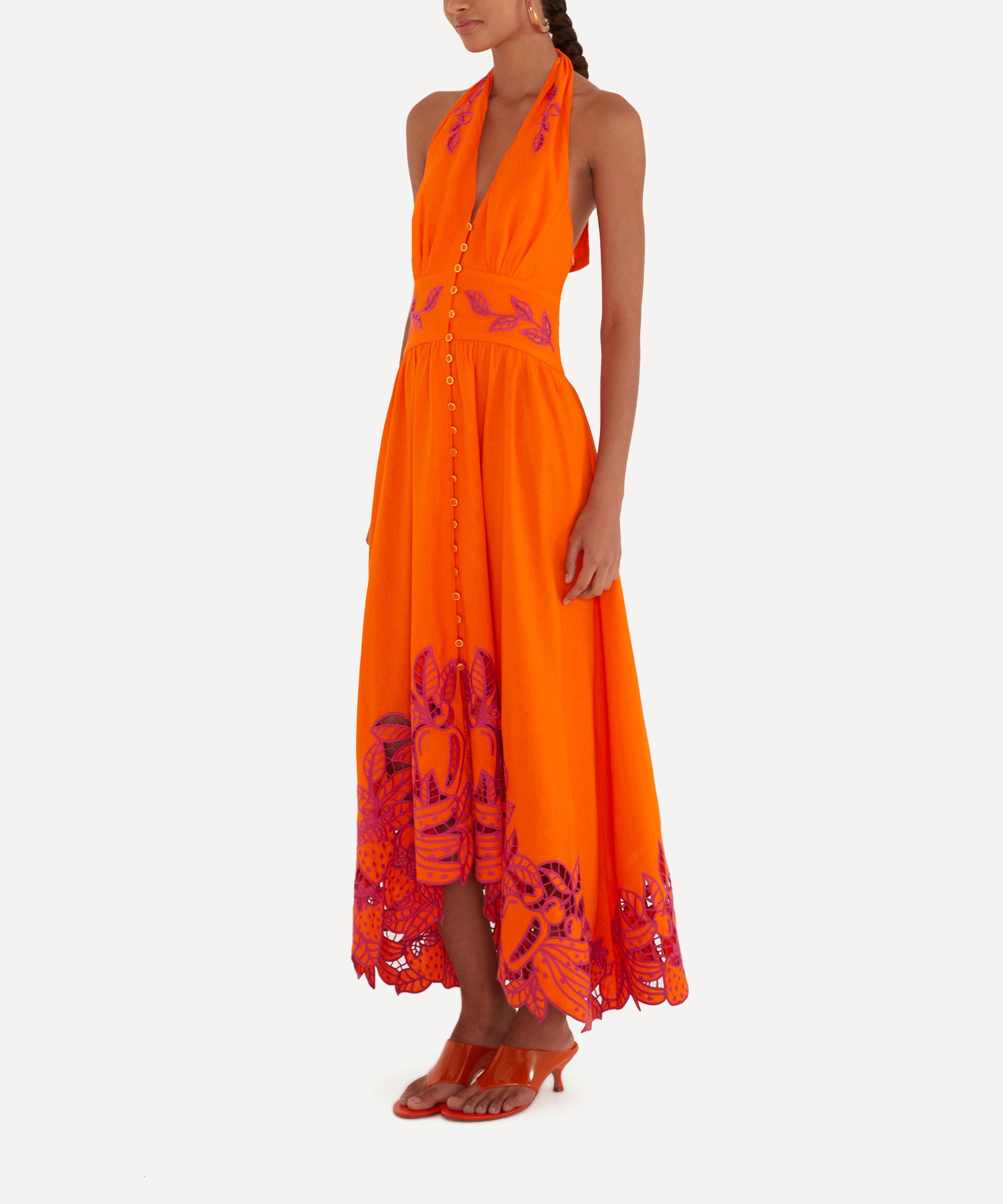 FARM Rio - Orange Fruit Richelieu Maxi Dress