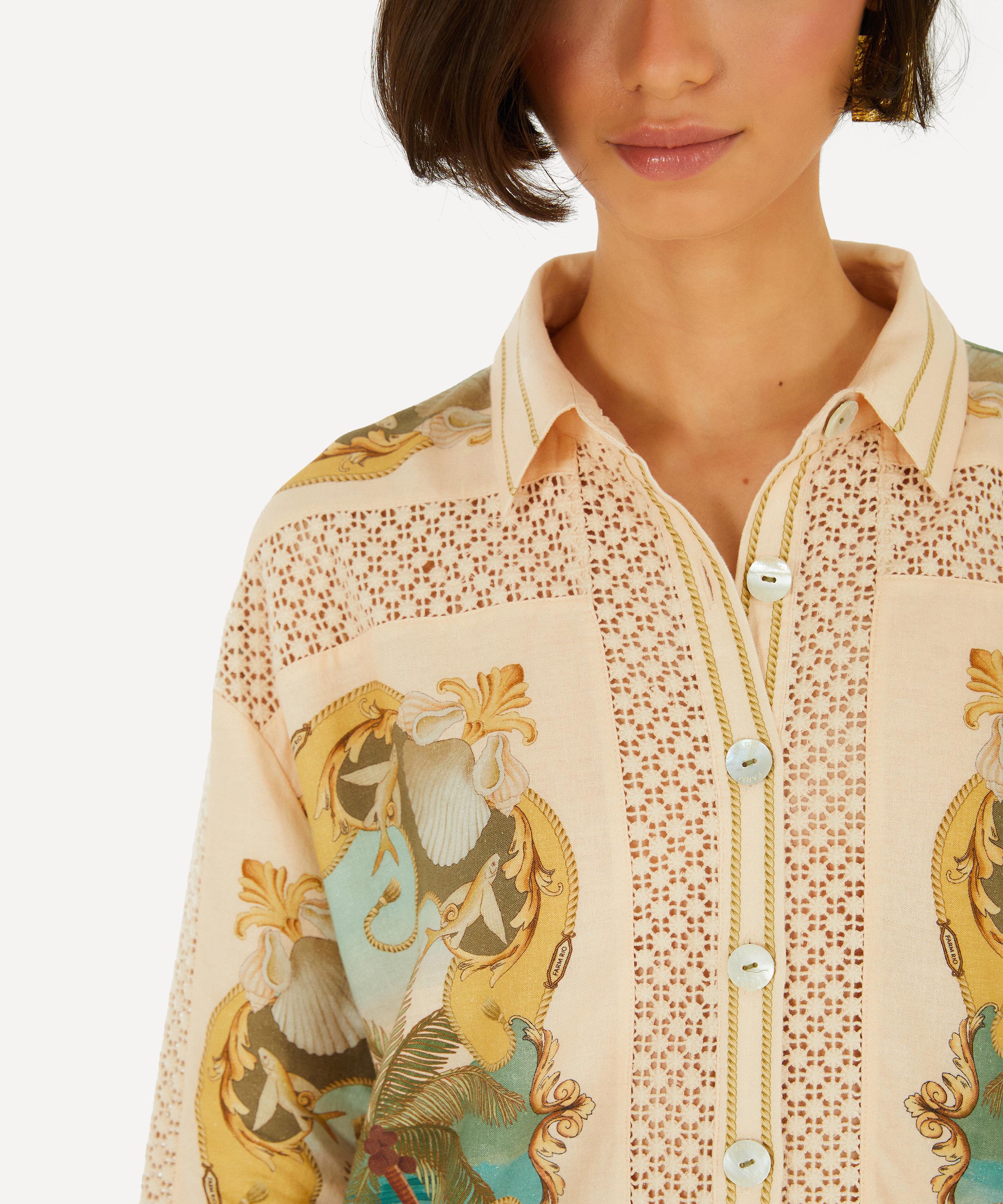 FARM Rio - Sand Royal Sea Crochet Shirt image number 1