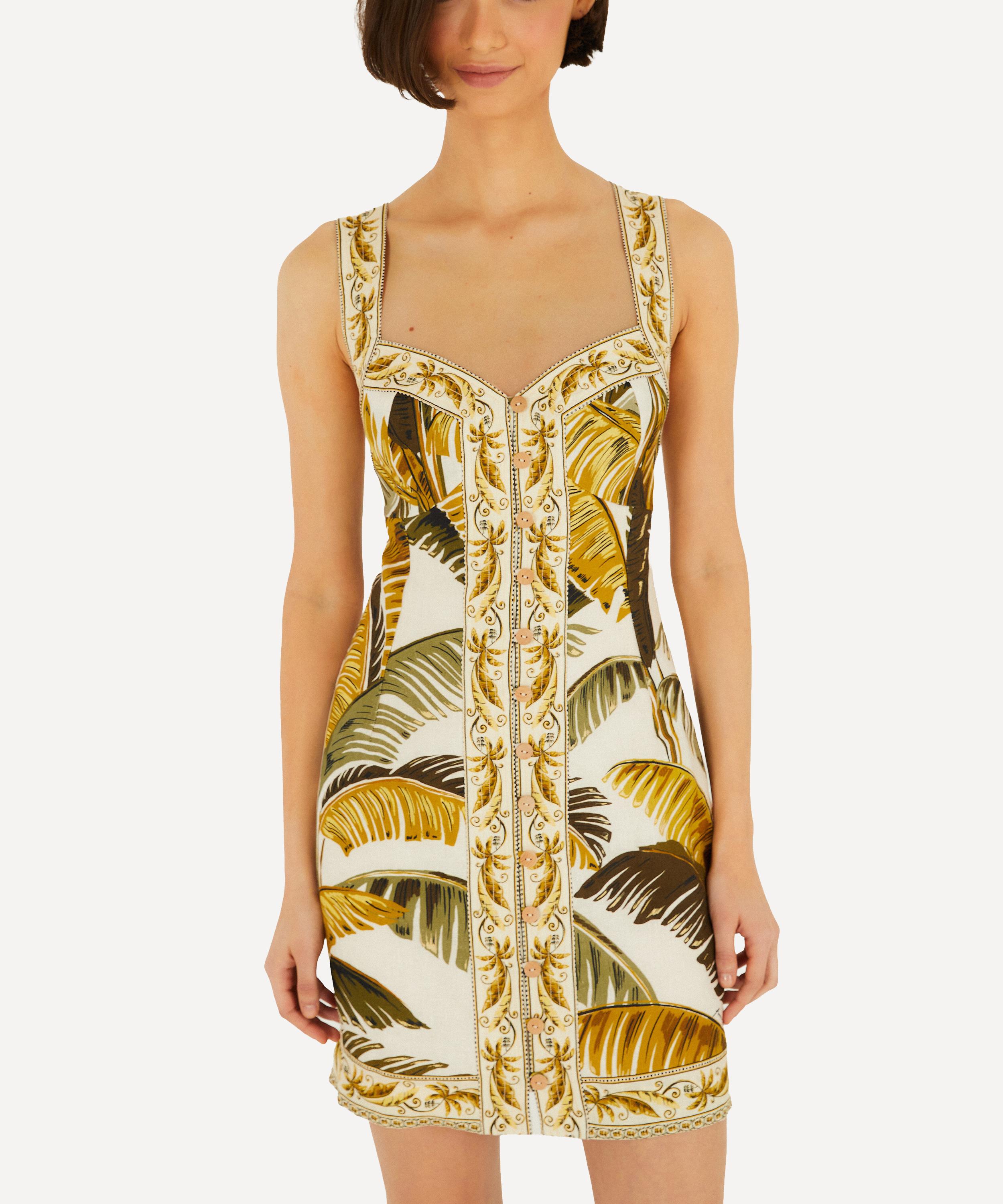 FARM Rio - Off-White Trancoso Buttoned Linen Mini Dress image number 2