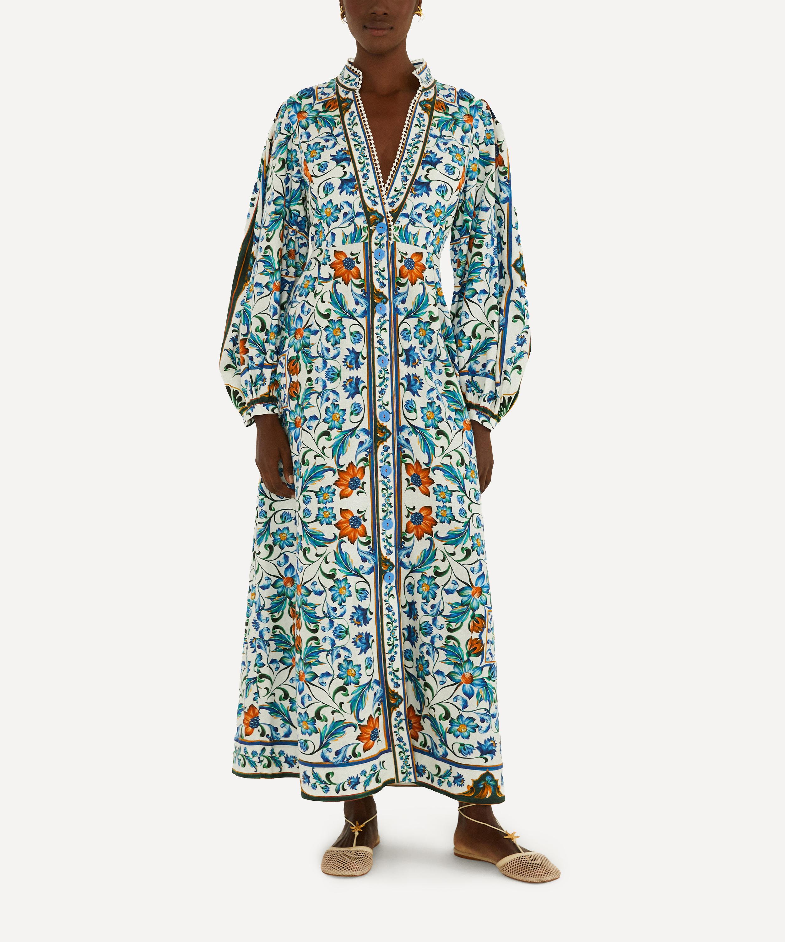 FARM Rio - Off-White Flora Tile Maxi Dress