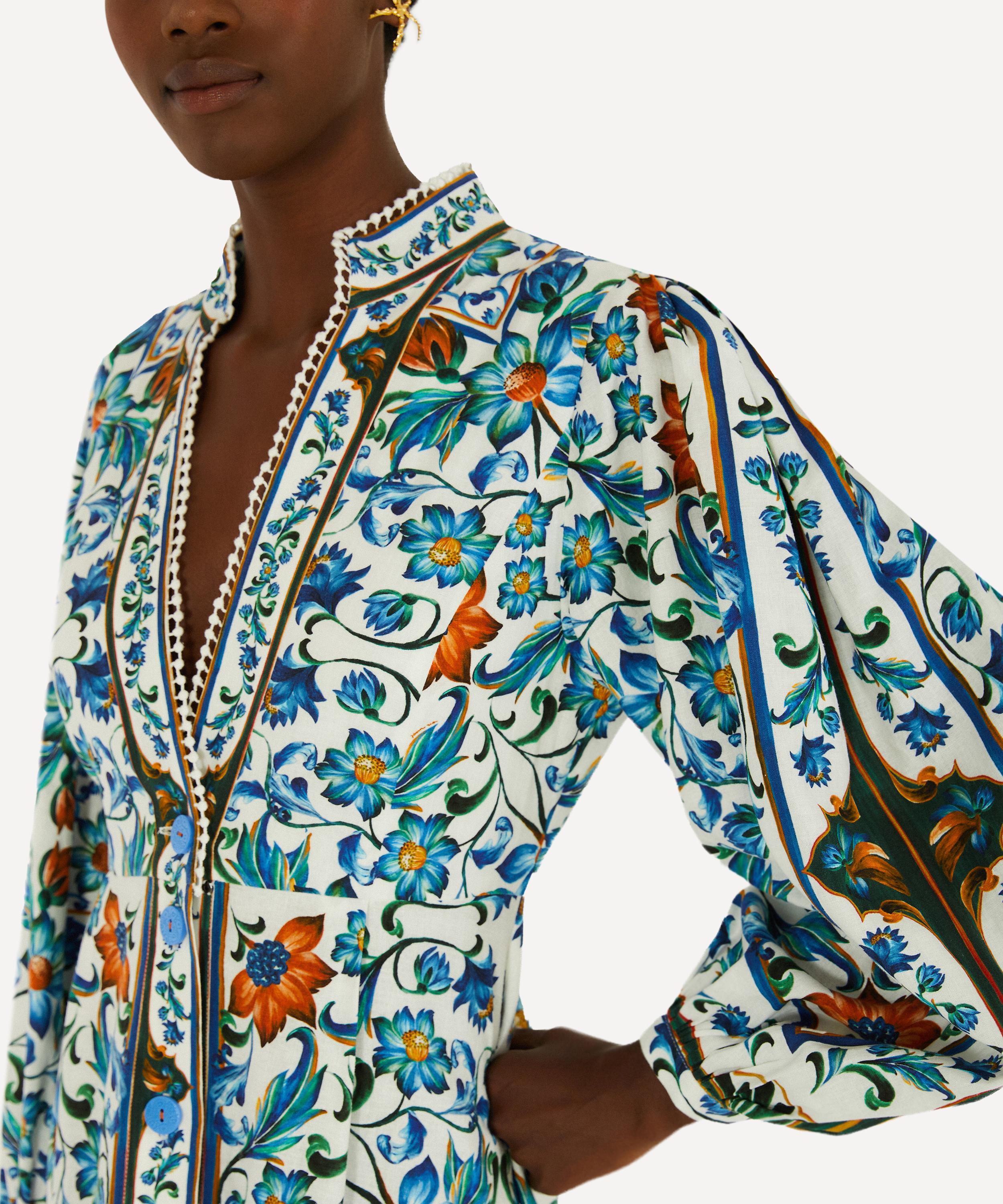 FARM Rio - Off-White Flora Tile Maxi Dress image number 1