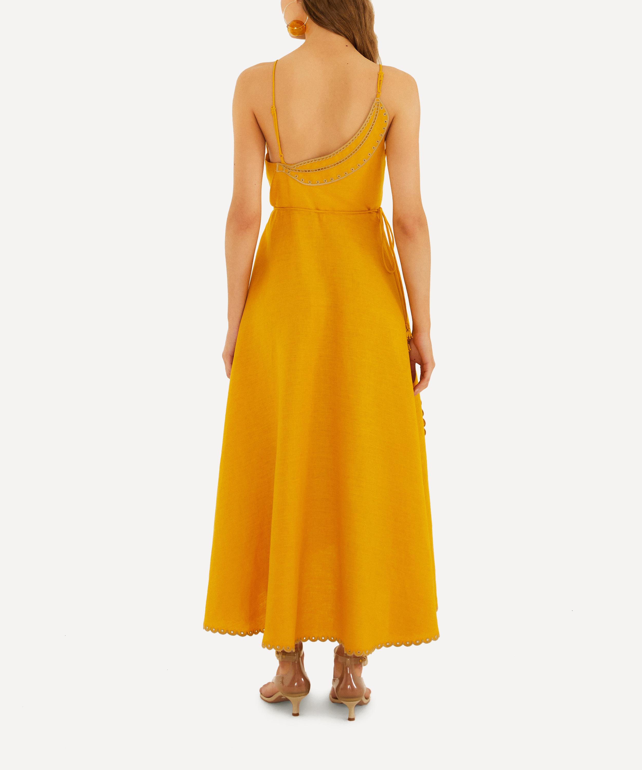 FARM Rio - Yellow Bananas Linen Maxi Wrap Dress image number 3
