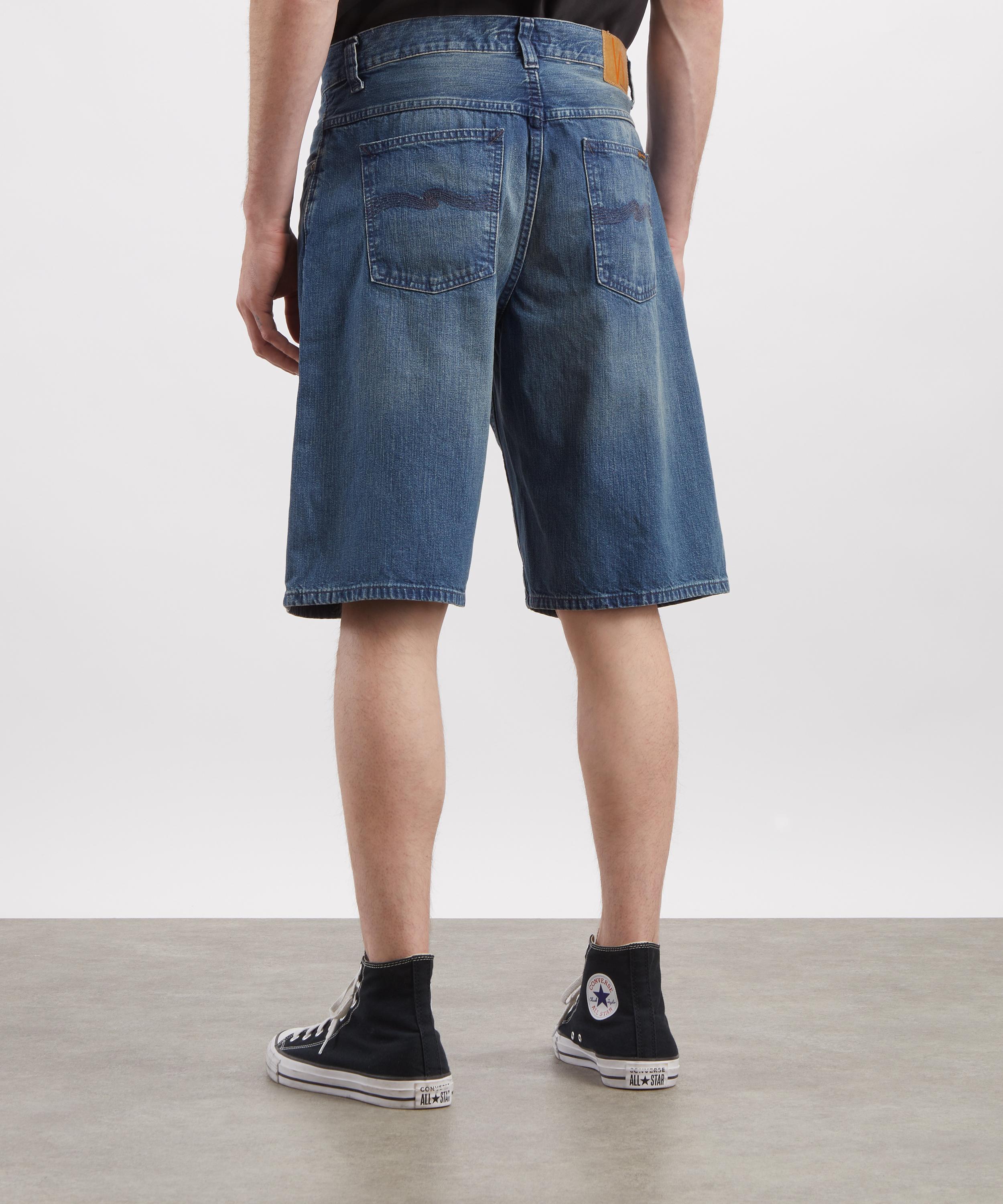 Nudie Jeans - Zeb Denim Shorts in Blue Painter image number 3