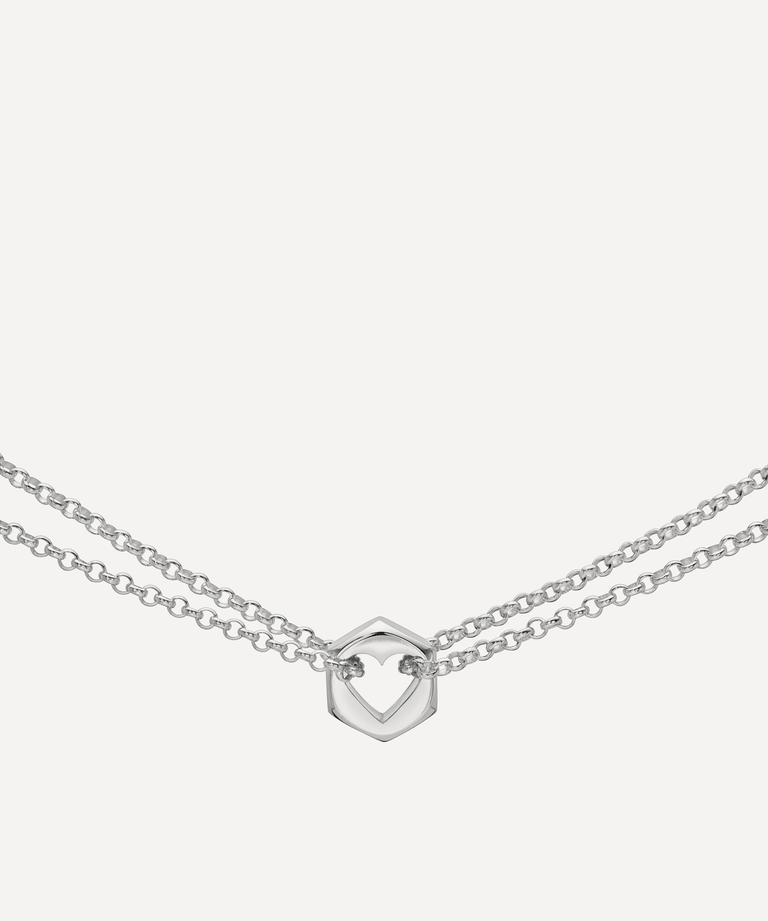 Rachel Quinn - Sterling Silver Small Double Chain Love Nut Necklace