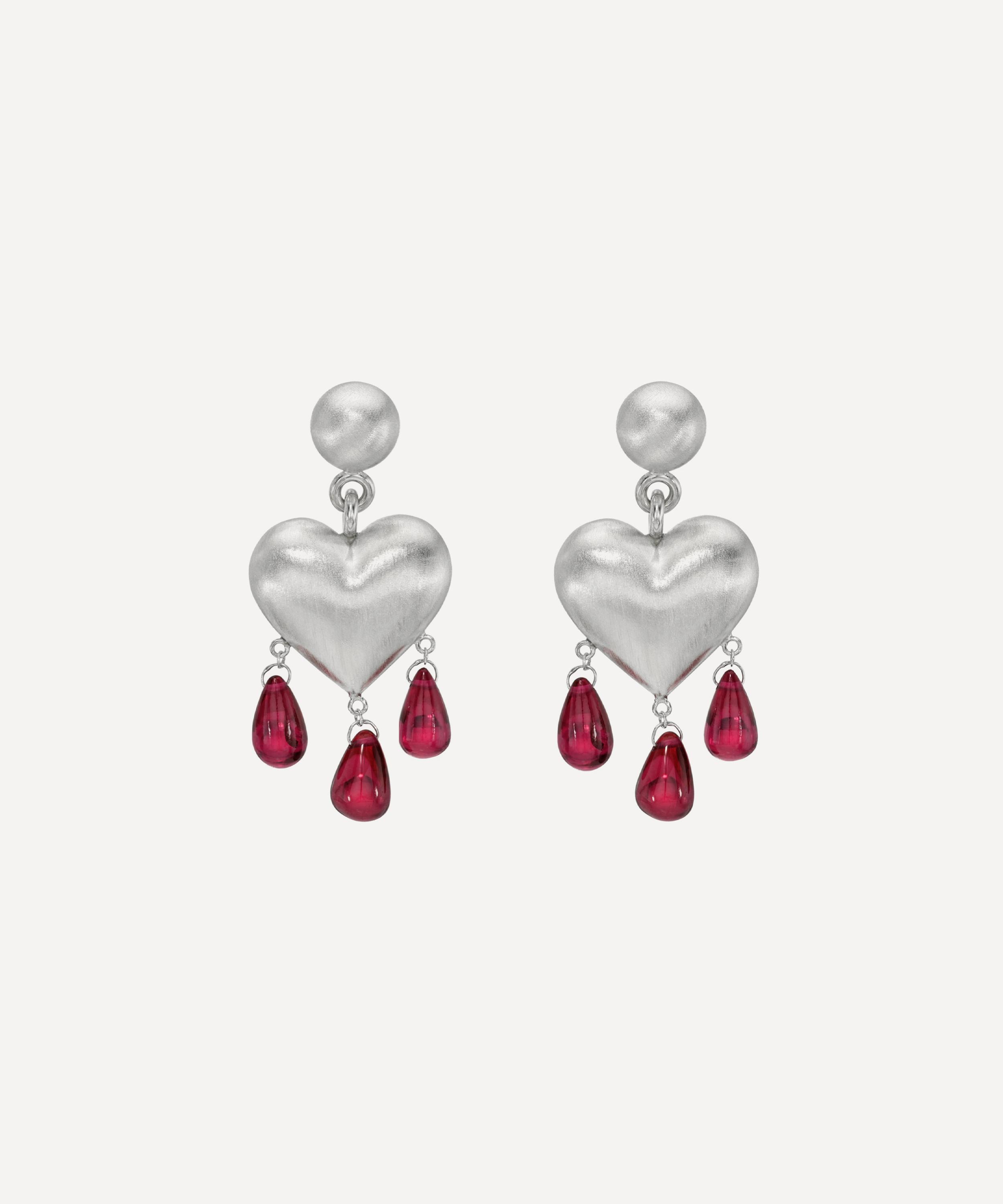 Rachel Quinn - Sterling Silver Bleeding Heart Drop Earrings