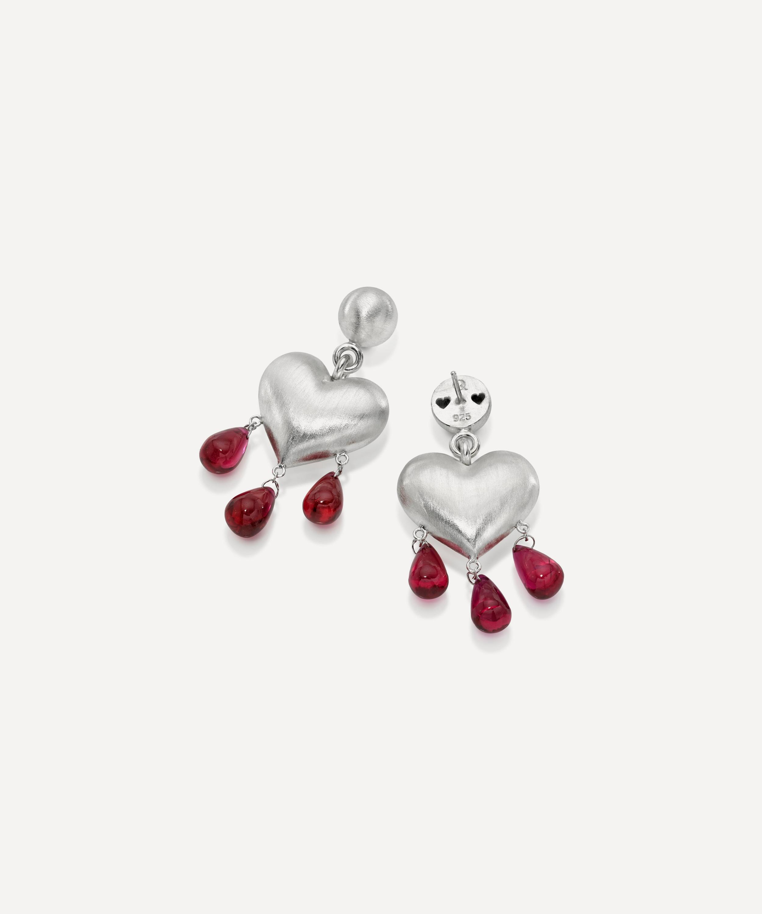 Rachel Quinn - Sterling Silver Bleeding Heart Drop Earrings image number 1