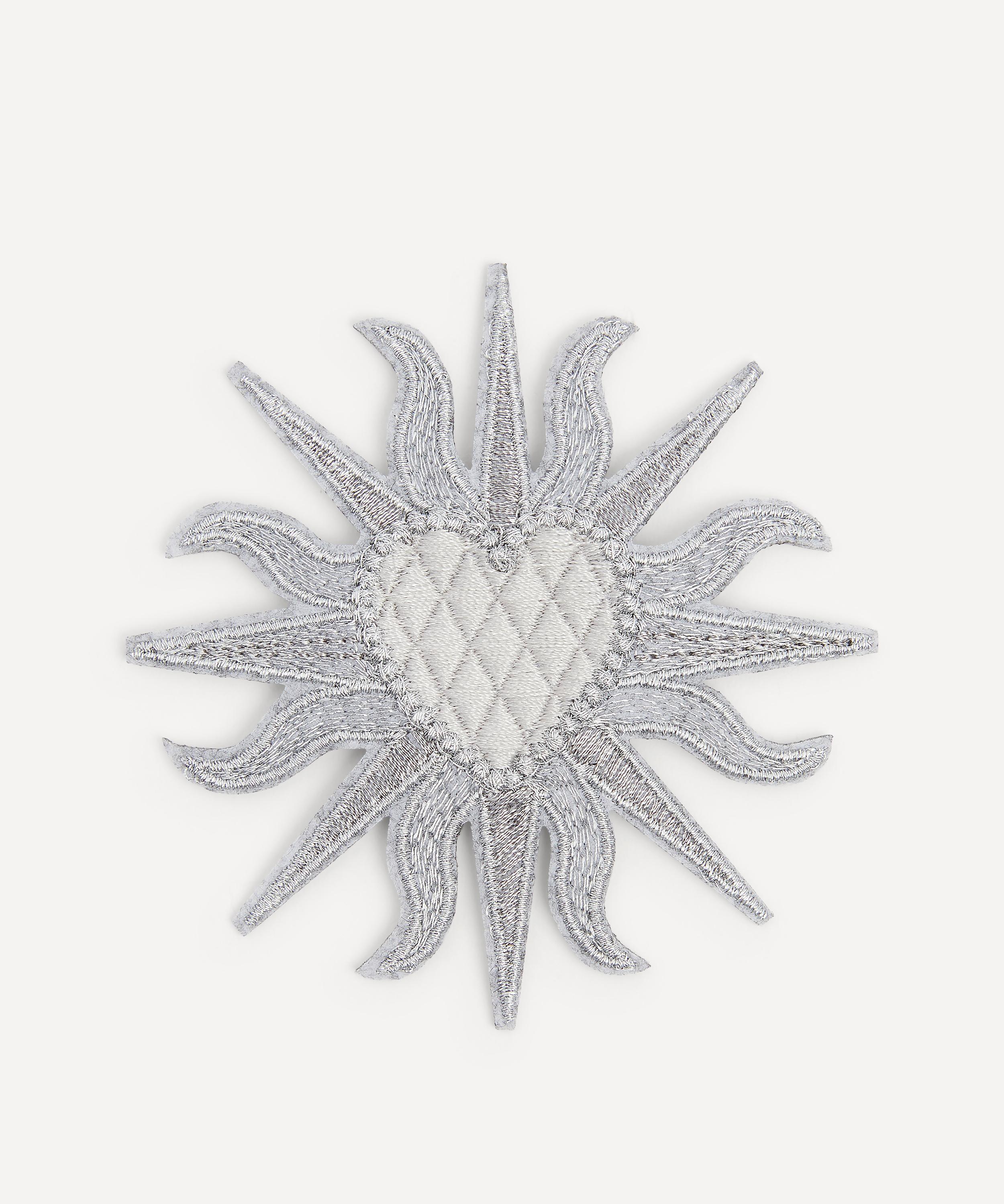 Hand and Lock - Sacred Heart Patch in Silver image number 0