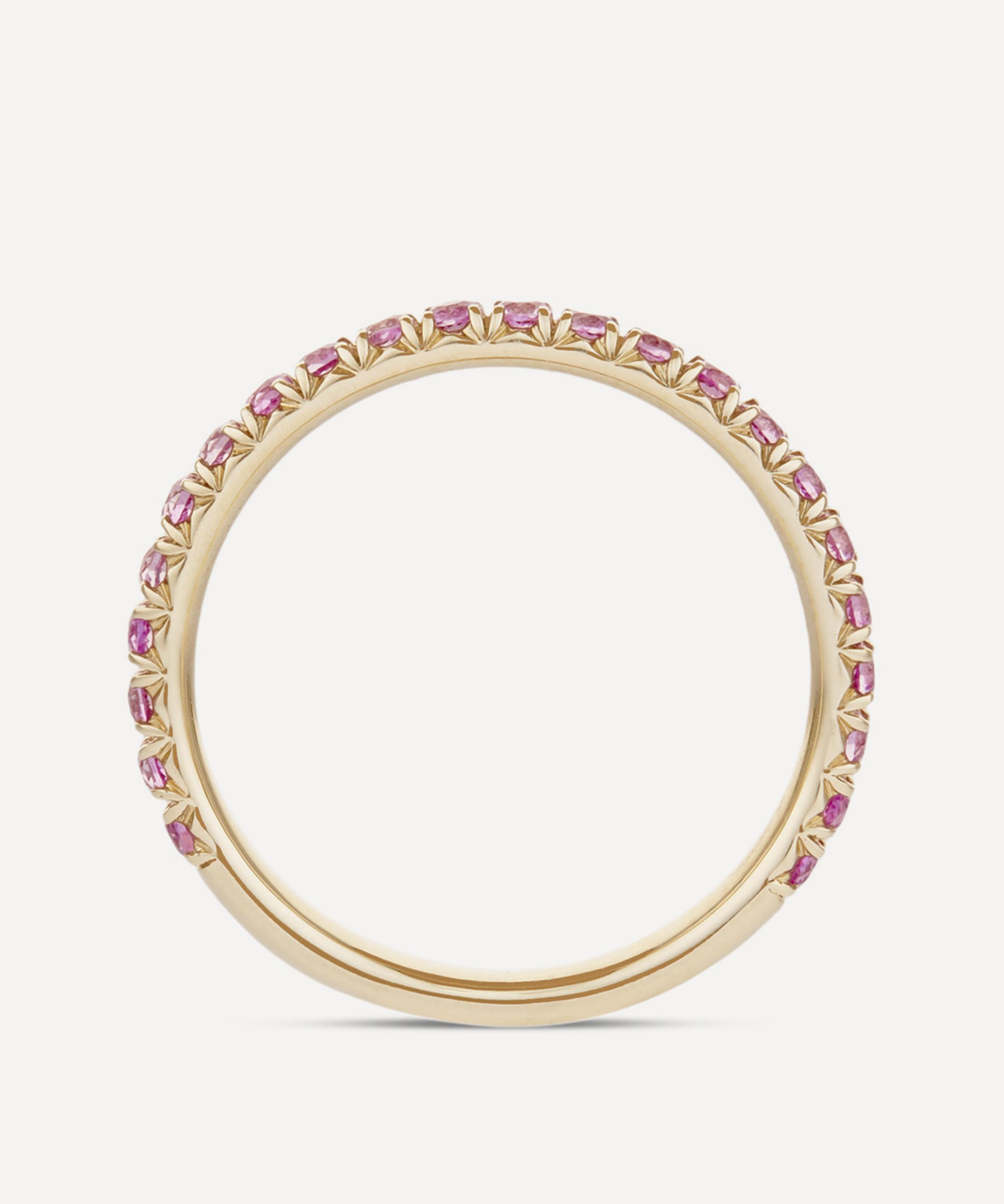 Dinny Hall - 9ct Gold Minnow Three Quarter Medium Pink Sapphire Eternity Ring image number 3