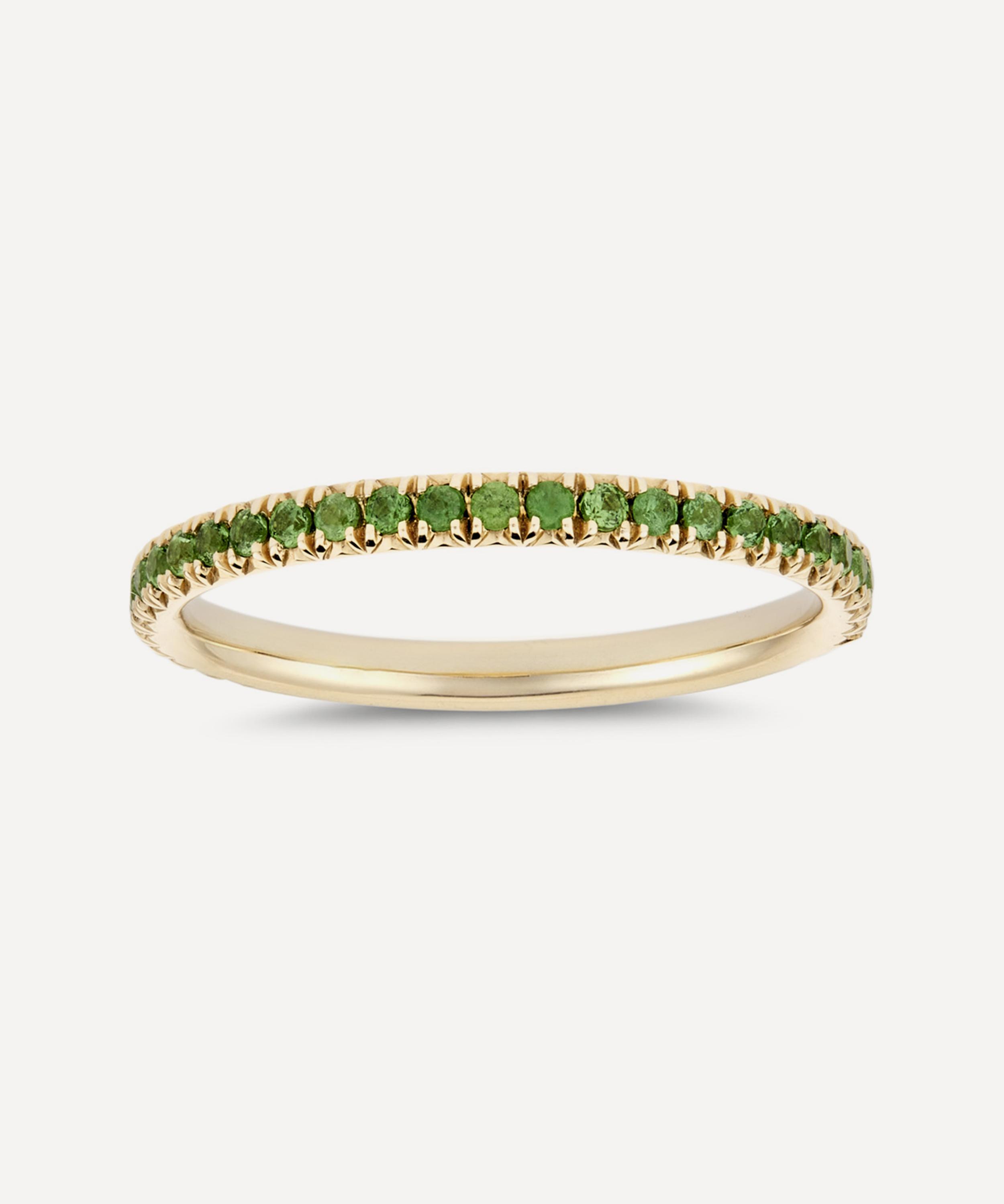 Dinny Hall - 9ct Gold Minnow Three Quarter Small Tsavorite Garnet Eternity Ring