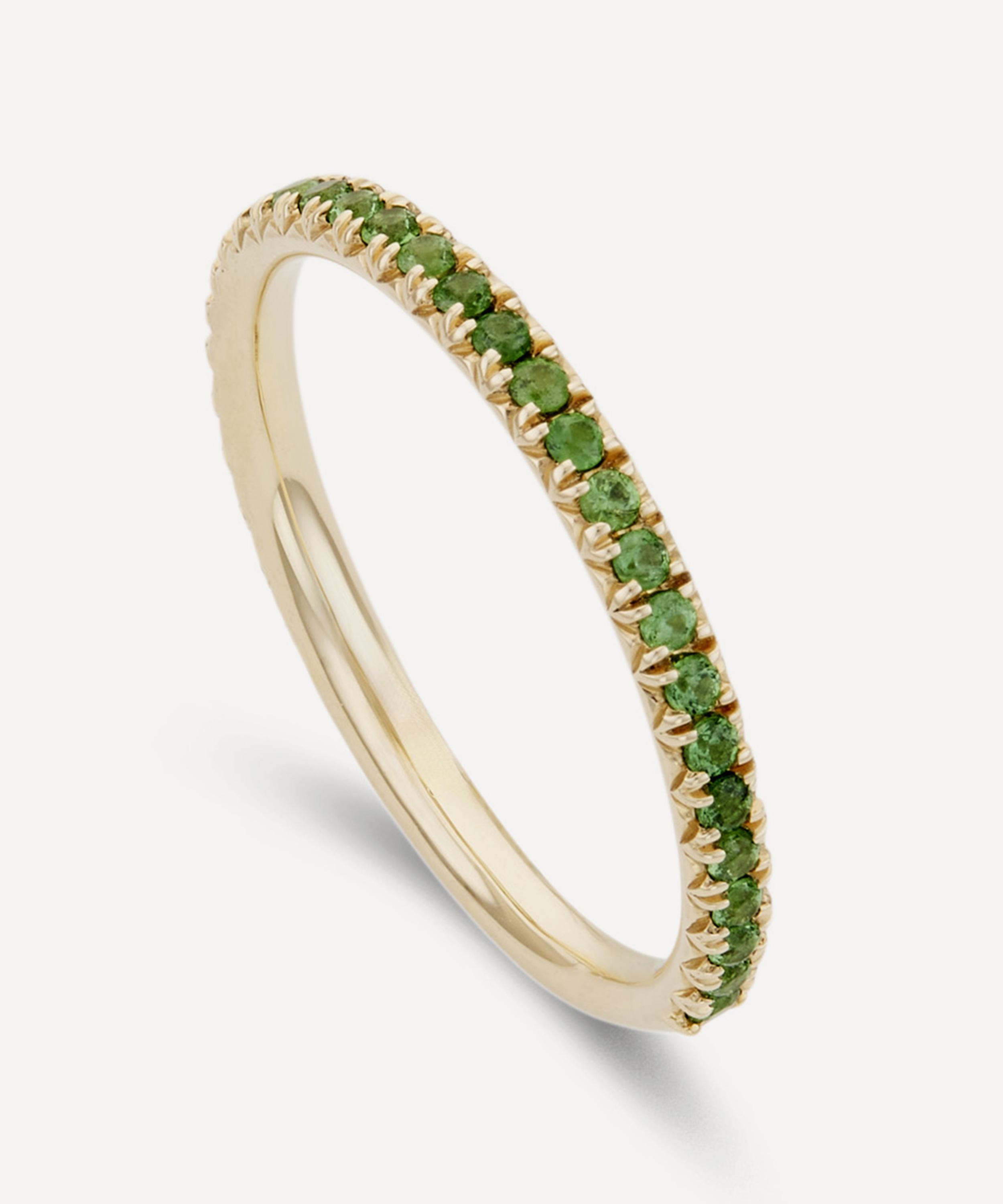 Dinny Hall - 9ct Gold Minnow Three Quarter Small Tsavorite Garnet Eternity Ring image number 2