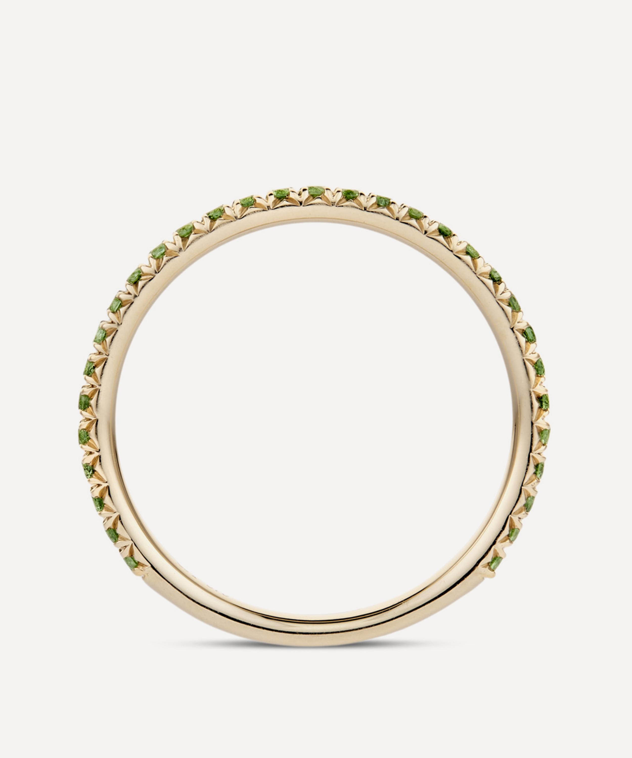 Dinny Hall - 9ct Gold Minnow Three Quarter Small Tsavorite Garnet Eternity Ring image number 3