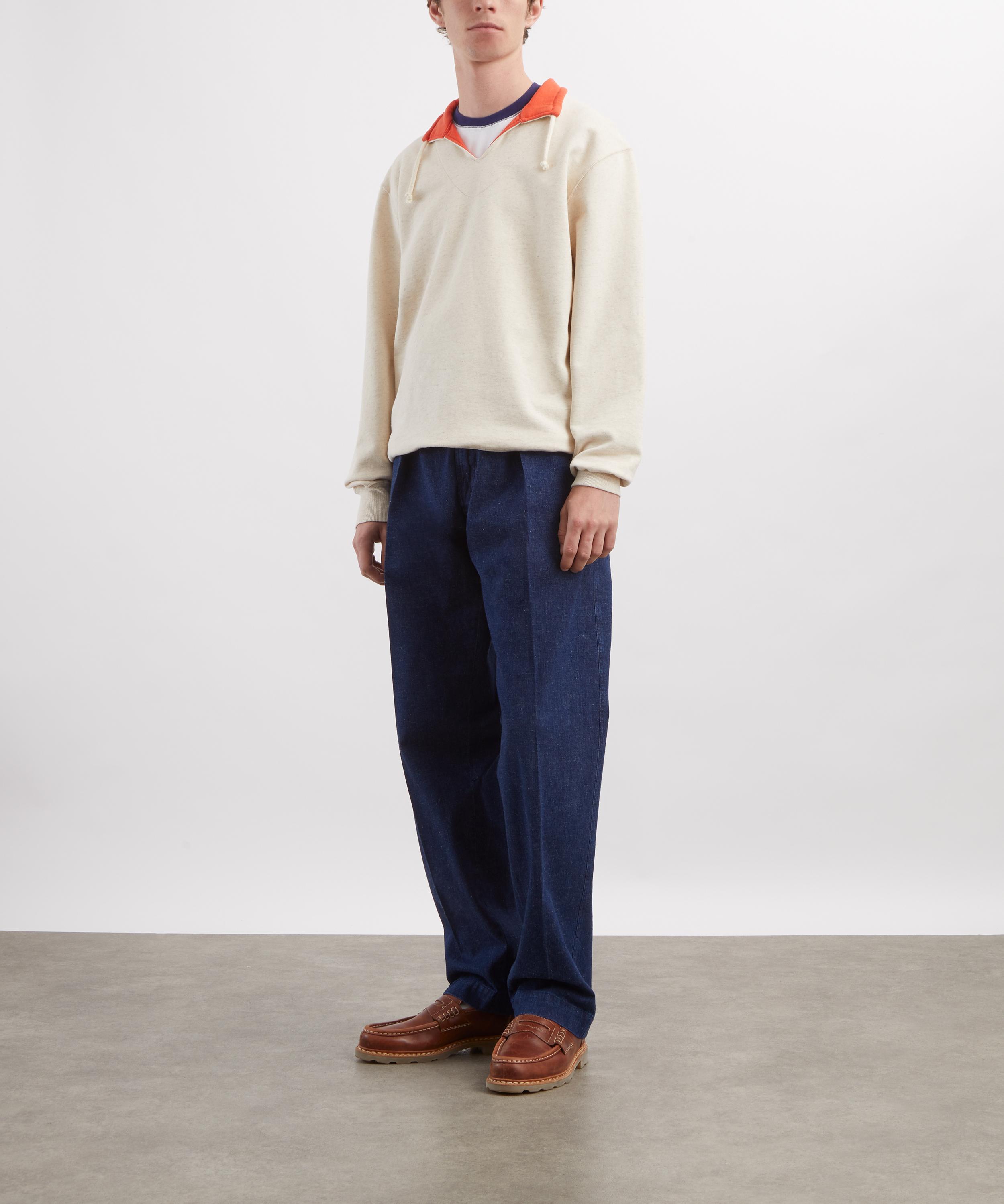 Drakes - Ecru Cotton-Hemp Smock Sweatshirt image number 1