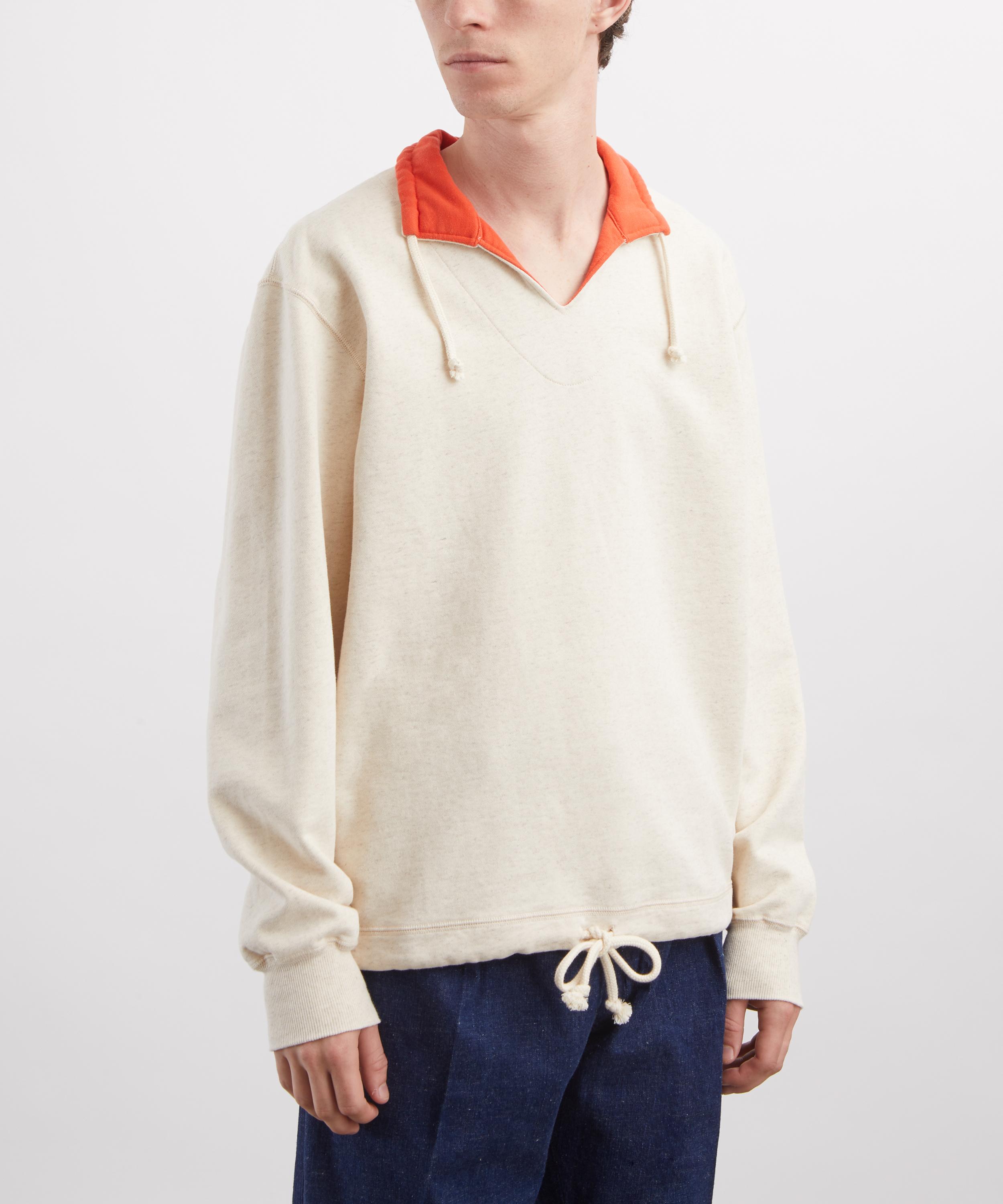 Drakes - Ecru Cotton-Hemp Smock Sweatshirt image number 2