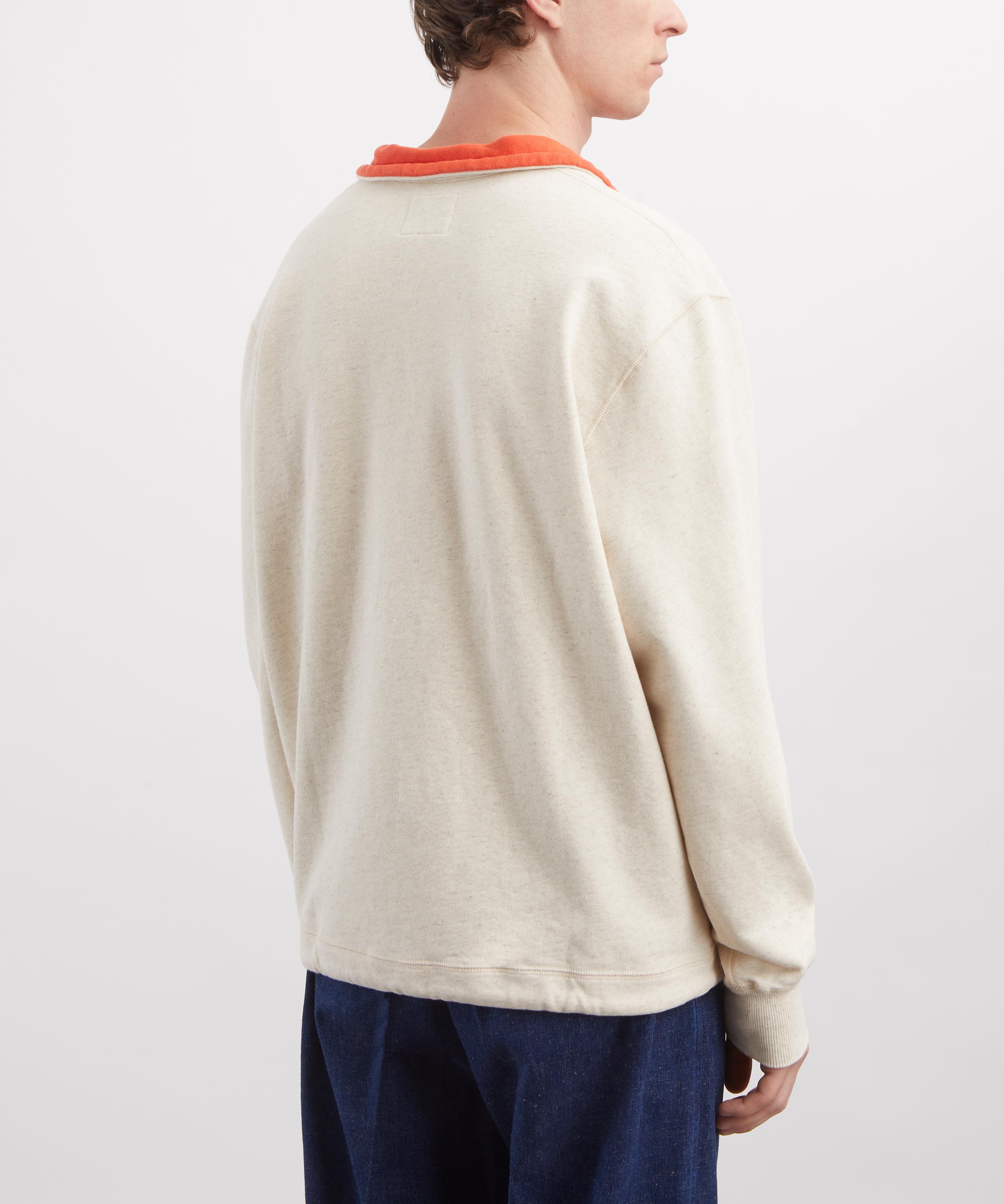 Drakes - Ecru Cotton-Hemp Smock Sweatshirt image number 3
