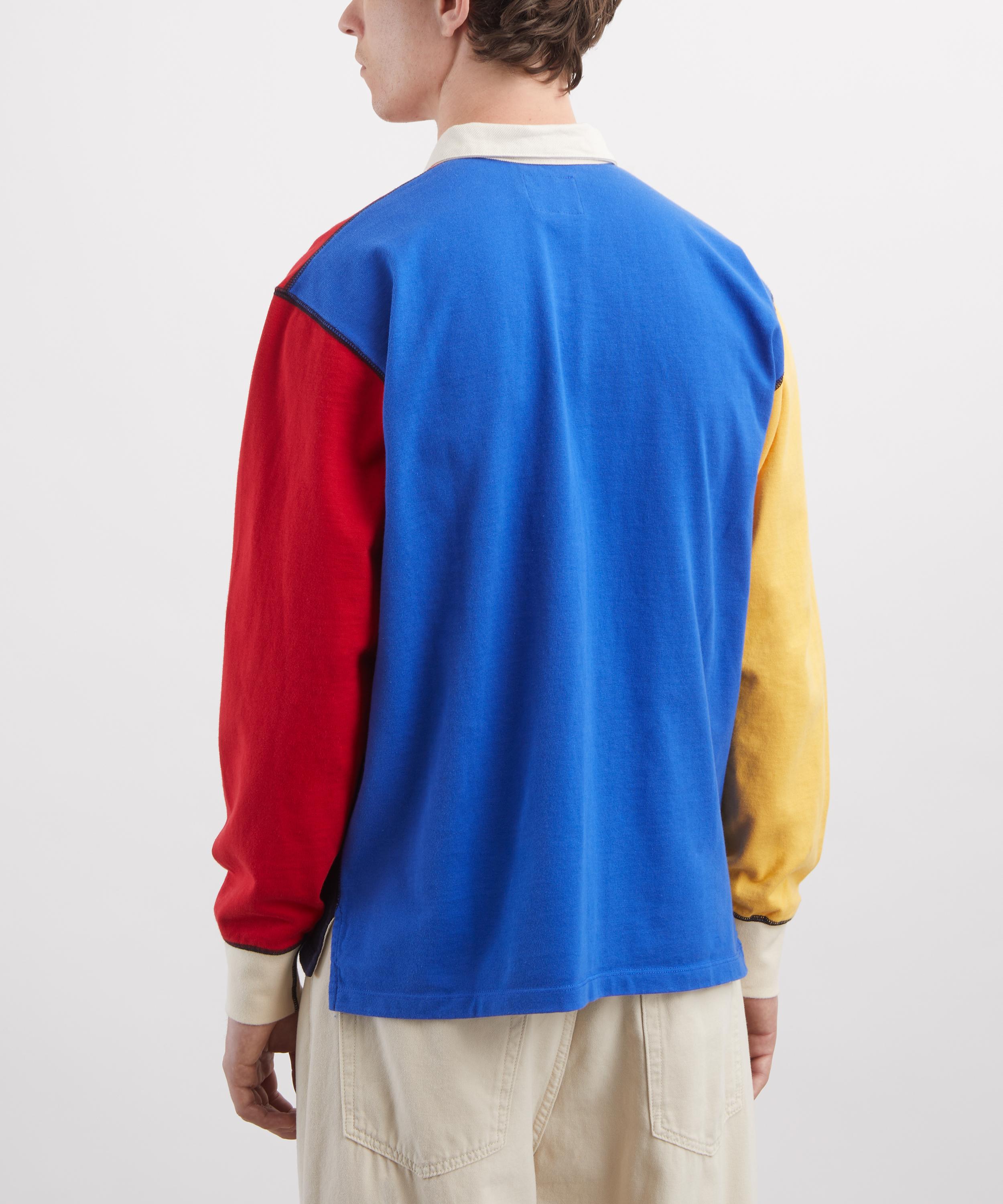 Drakes - Colourblock Multi Panelled Cotton Rugby Shirt image number 3