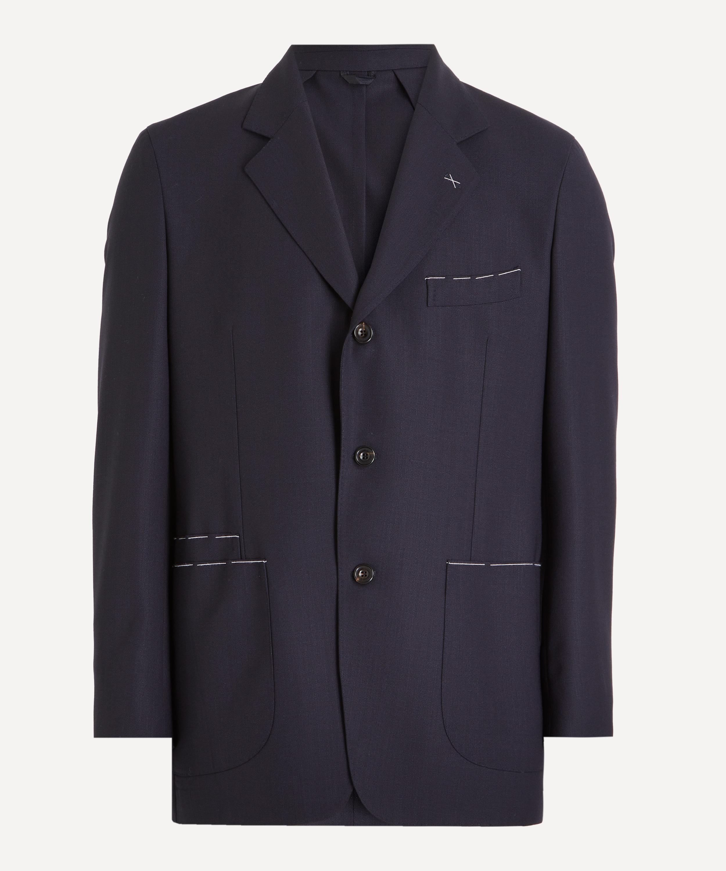 Drakes - Navy Tropical Wool Tailored Jacket