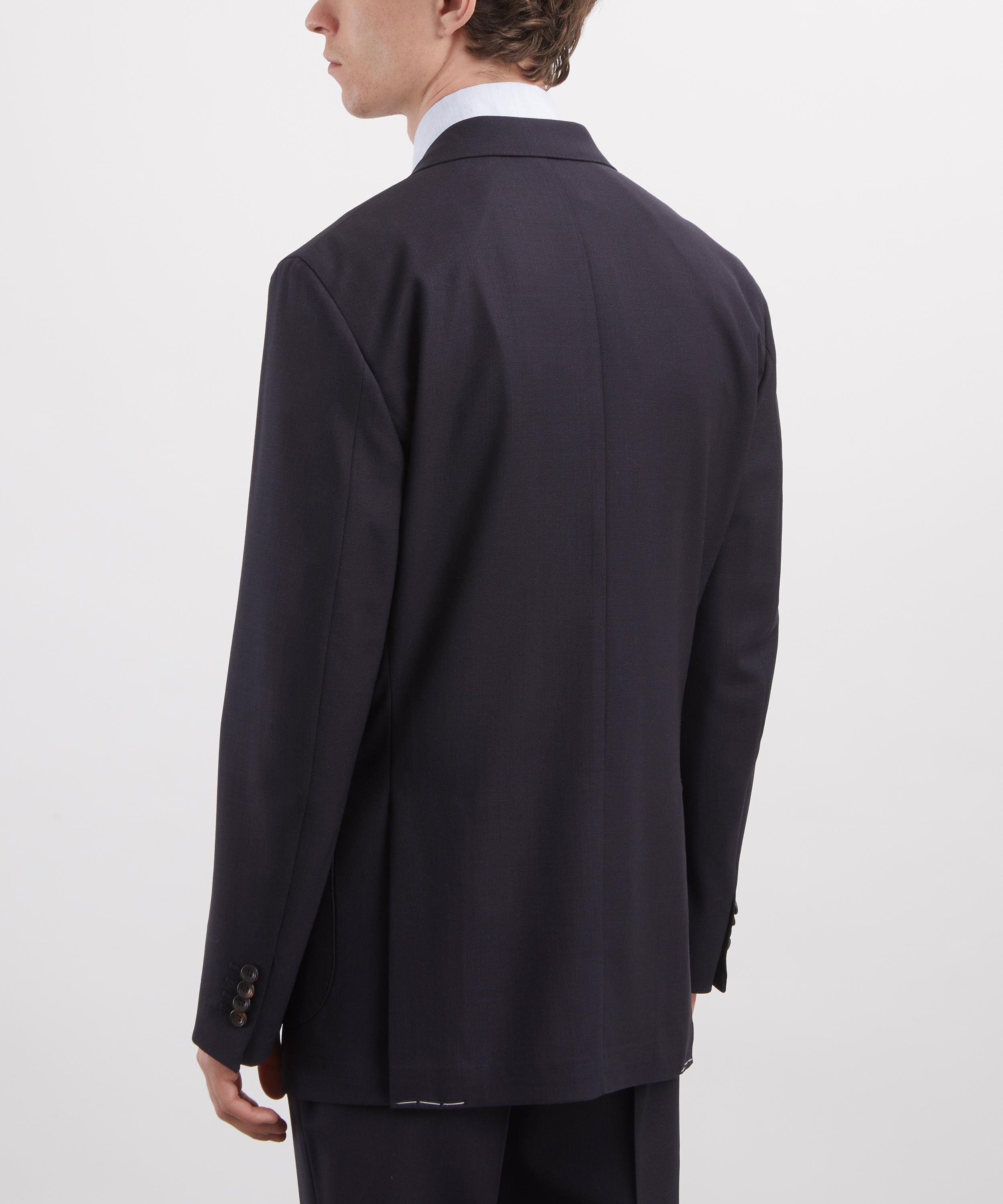 Drakes - Navy Tropical Wool Tailored Jacket image number 3