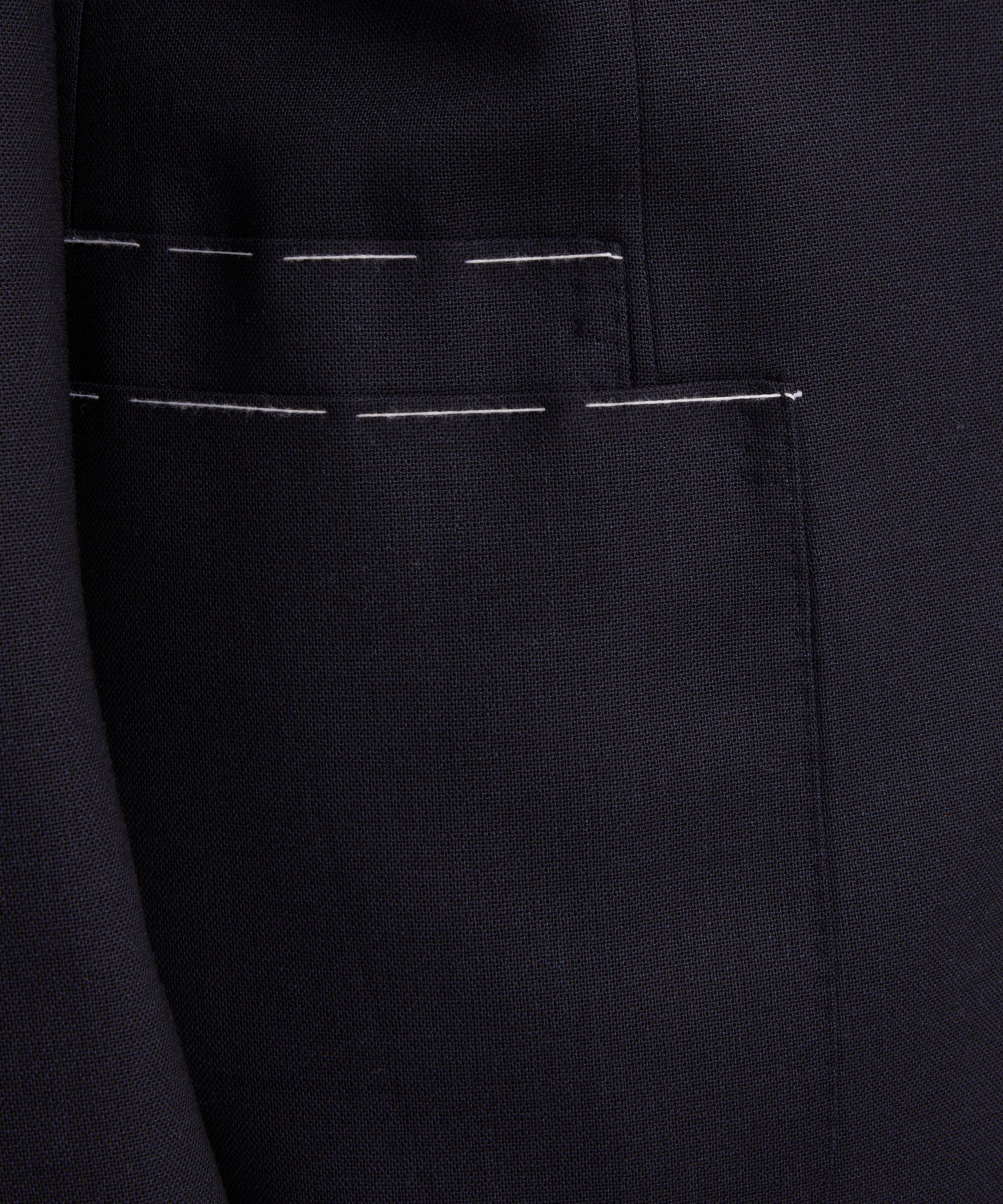Drakes - Navy Tropical Wool Tailored Jacket image number 4