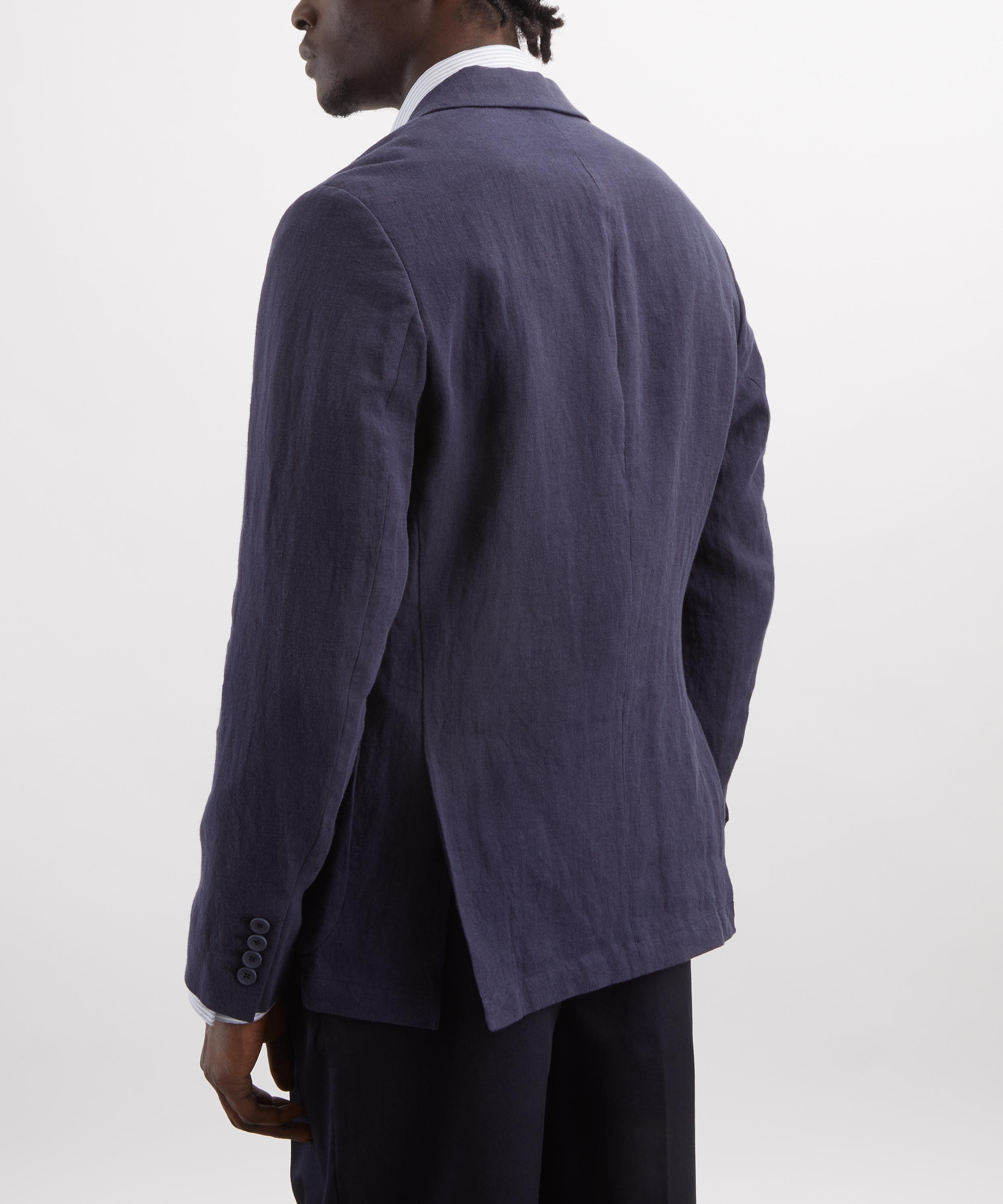 Percival - Navy Blue Tailored Linen Blazer image number 3