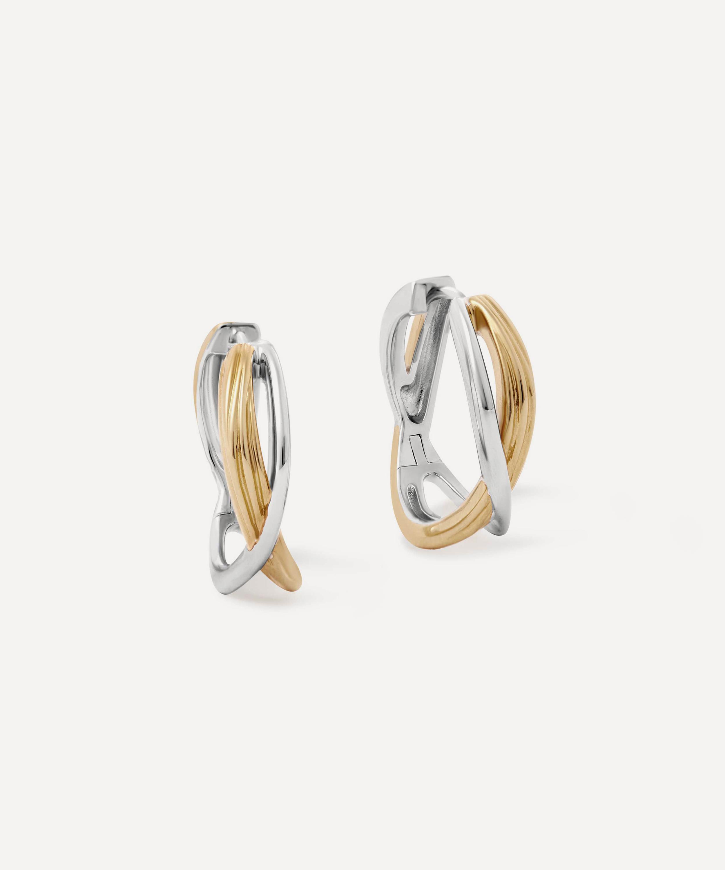 Astley Clarke - Mixed Metal Aurora Weave Maxi Hoop Earrings image number 2