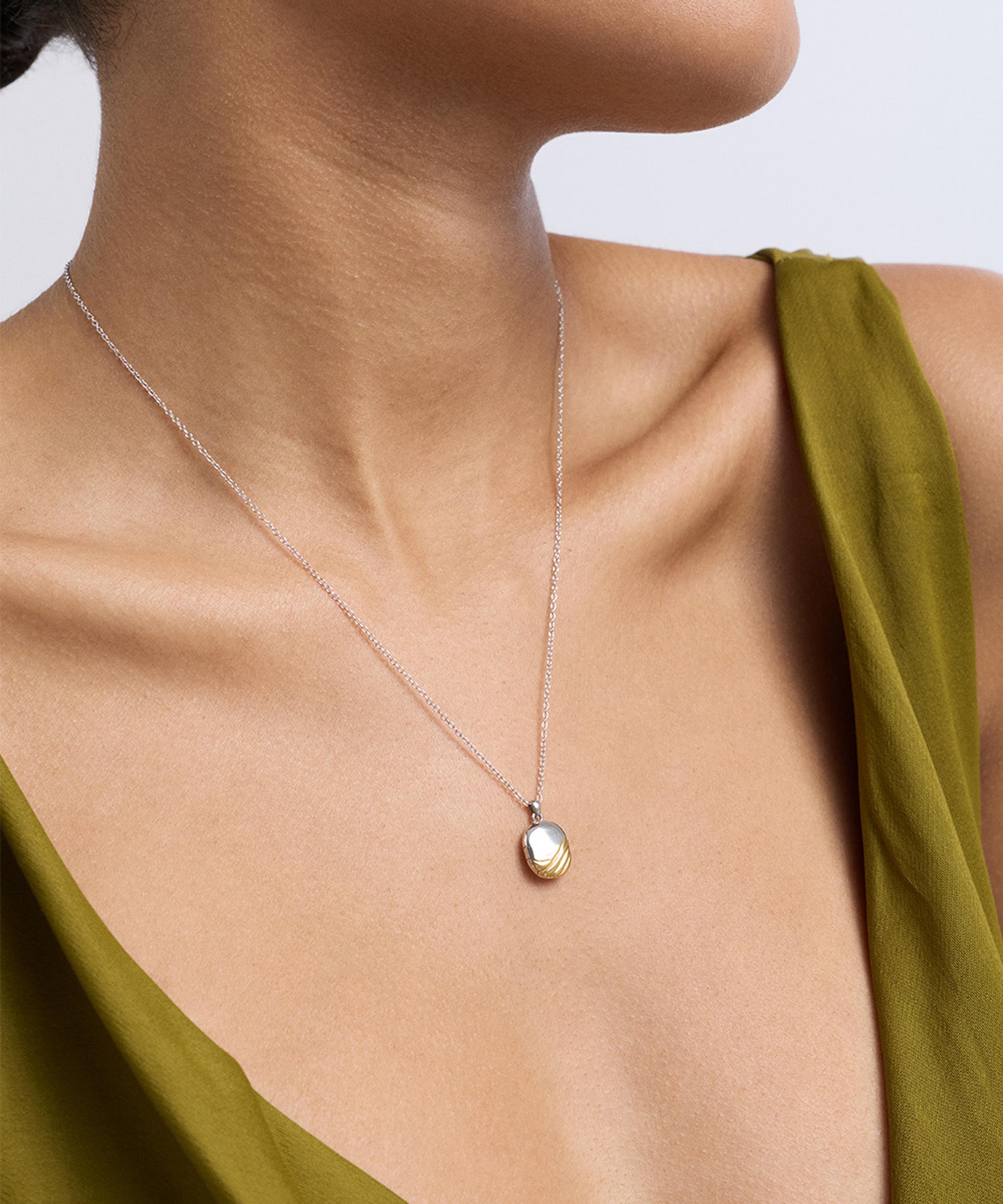 Astley Clarke - Mixed Metal Aurora Weave Locket Necklace image number 1