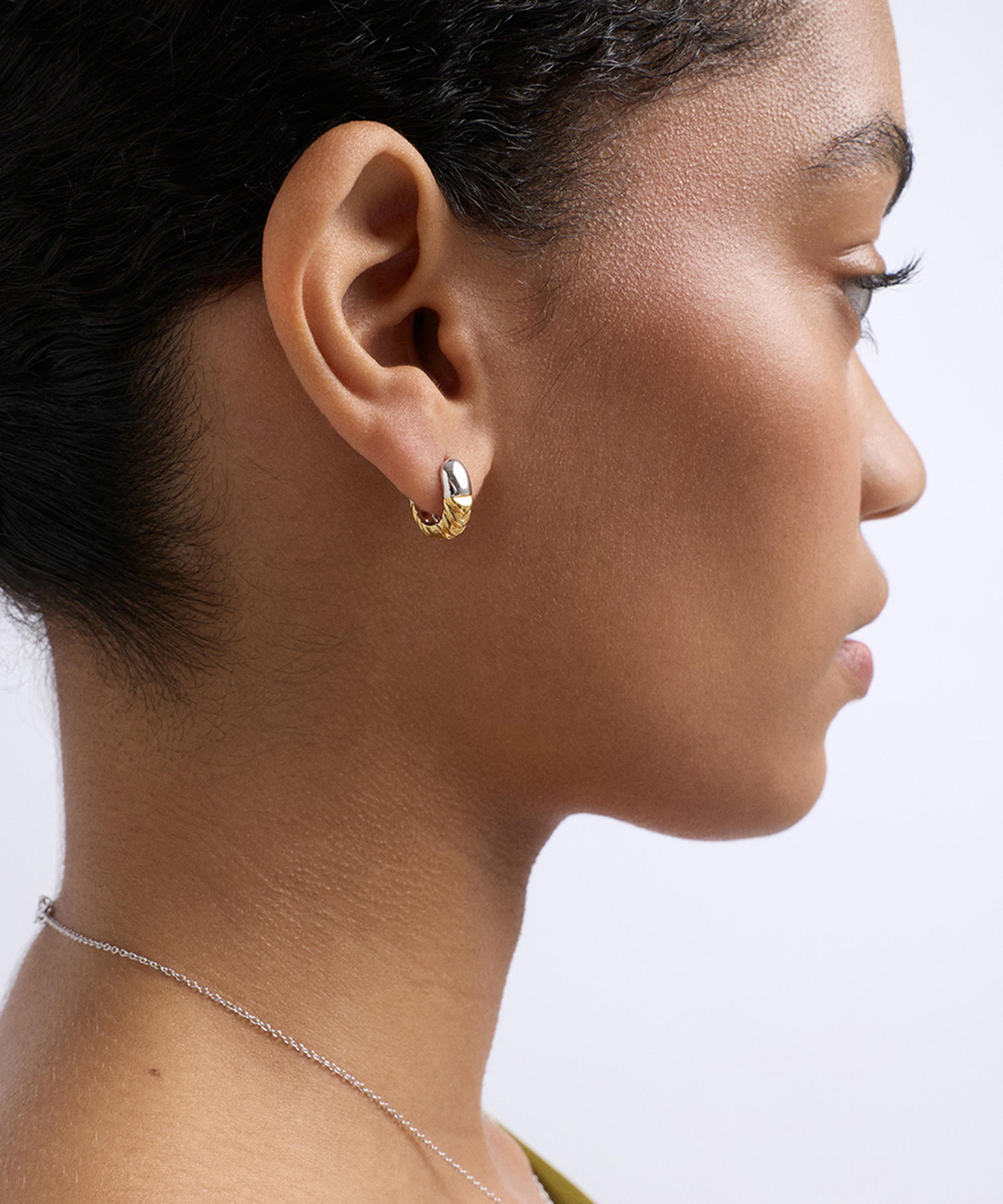 Astley Clarke - Mixed Metal Aurora Weave Hoop Earrings image number 1