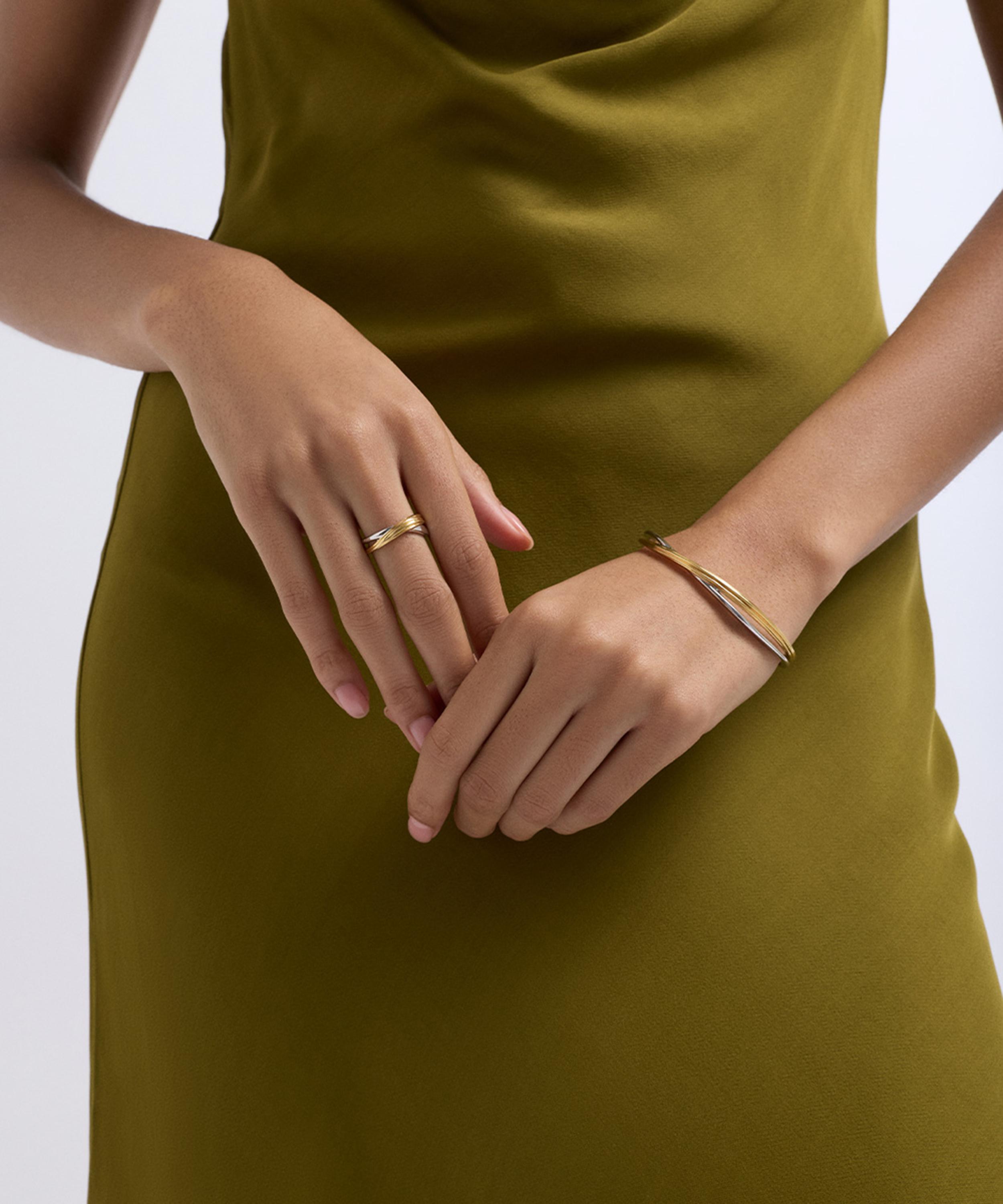 Astley Clarke - Mixed Metal Aurora Weave Bangle Bracelet image number 2