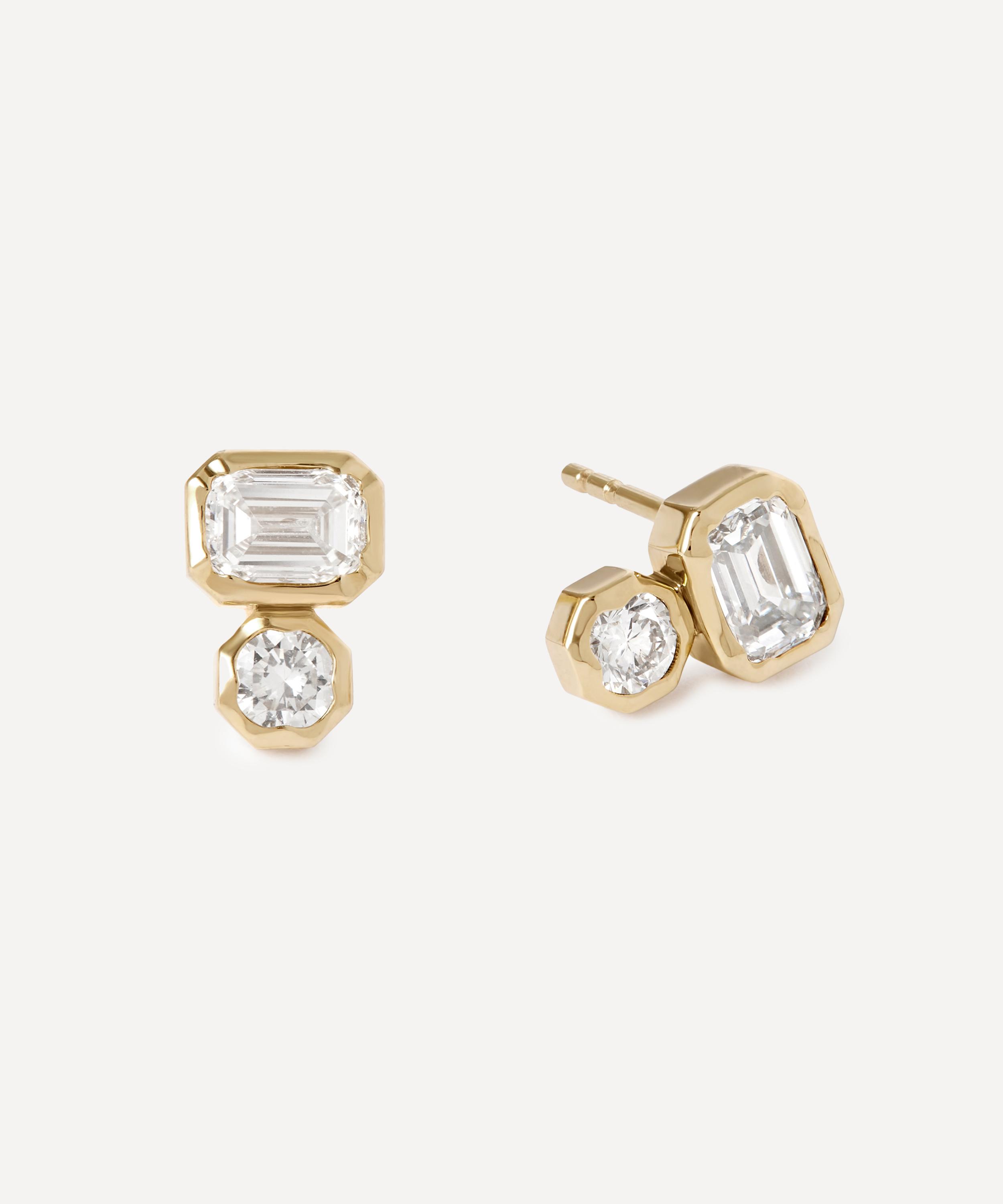 Astley Clarke - 14ct Gold Toi et Moi Stud Earrings