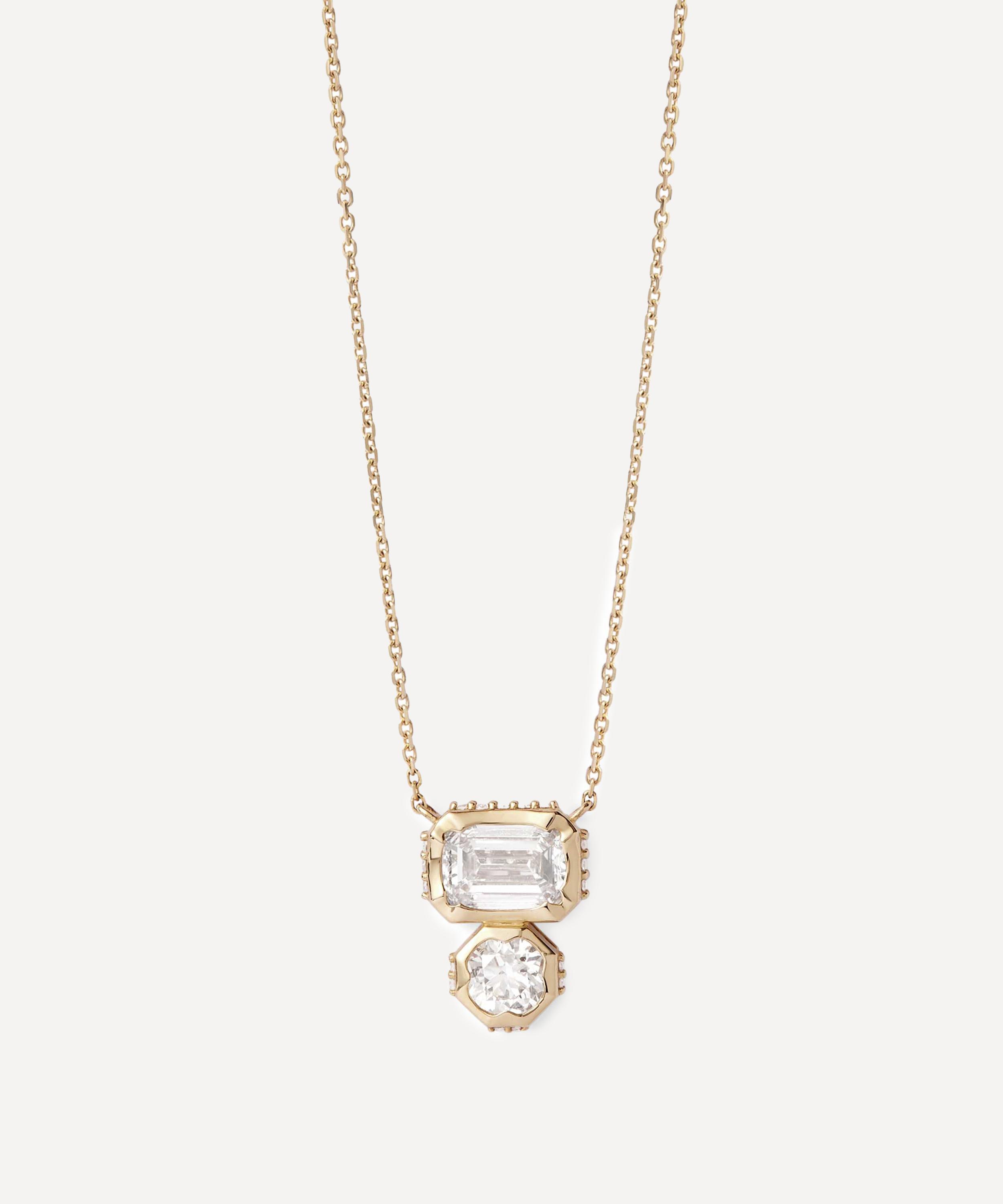Astley Clarke - 14ct Gold Toi et Moi Diamond Pendant Necklace
