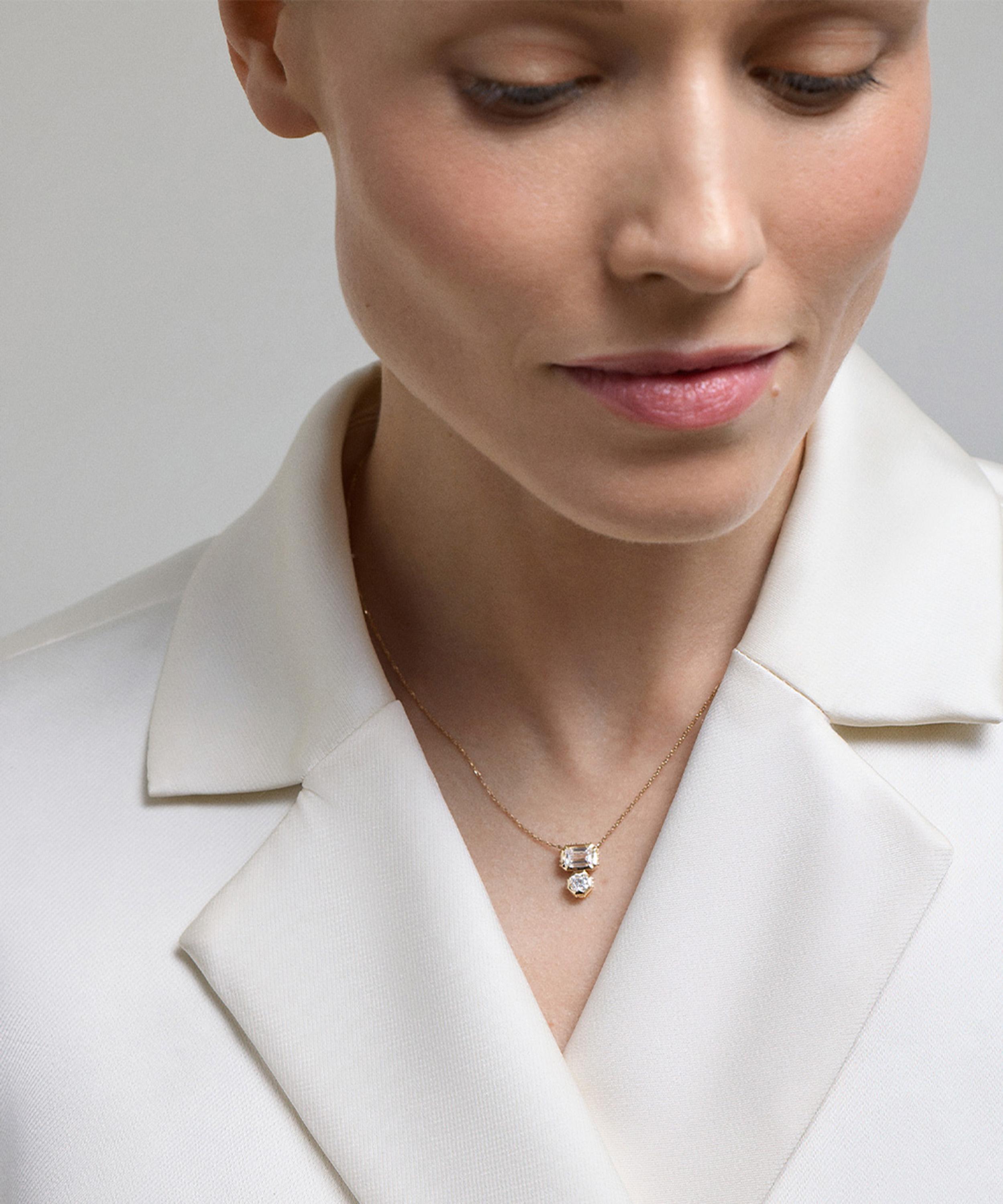 Astley Clarke - 14ct Gold Toi et Moi Diamond Pendant Necklace image number 1