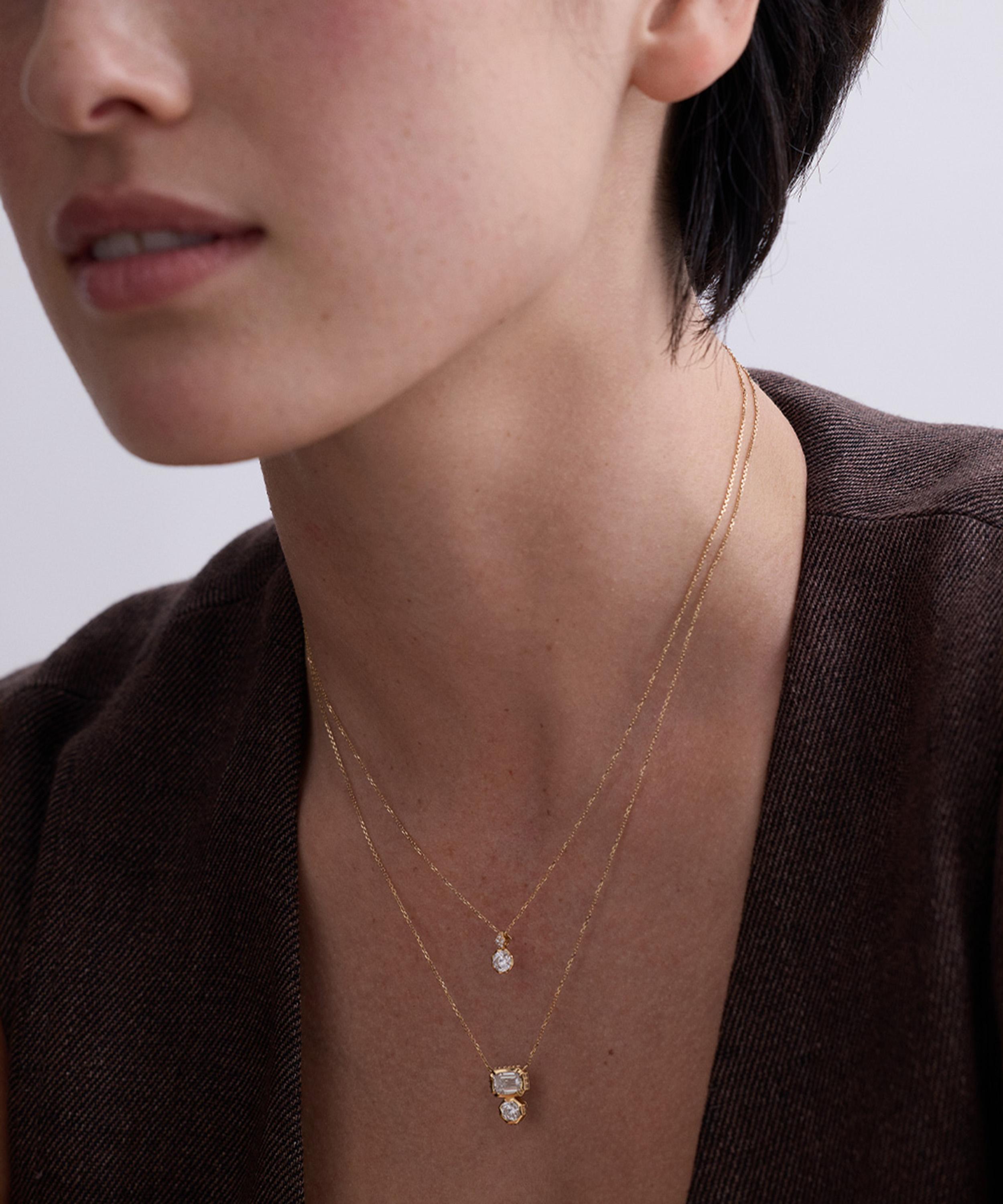 Astley Clarke - 14ct Gold Toi et Moi Diamond Pendant Necklace image number 2