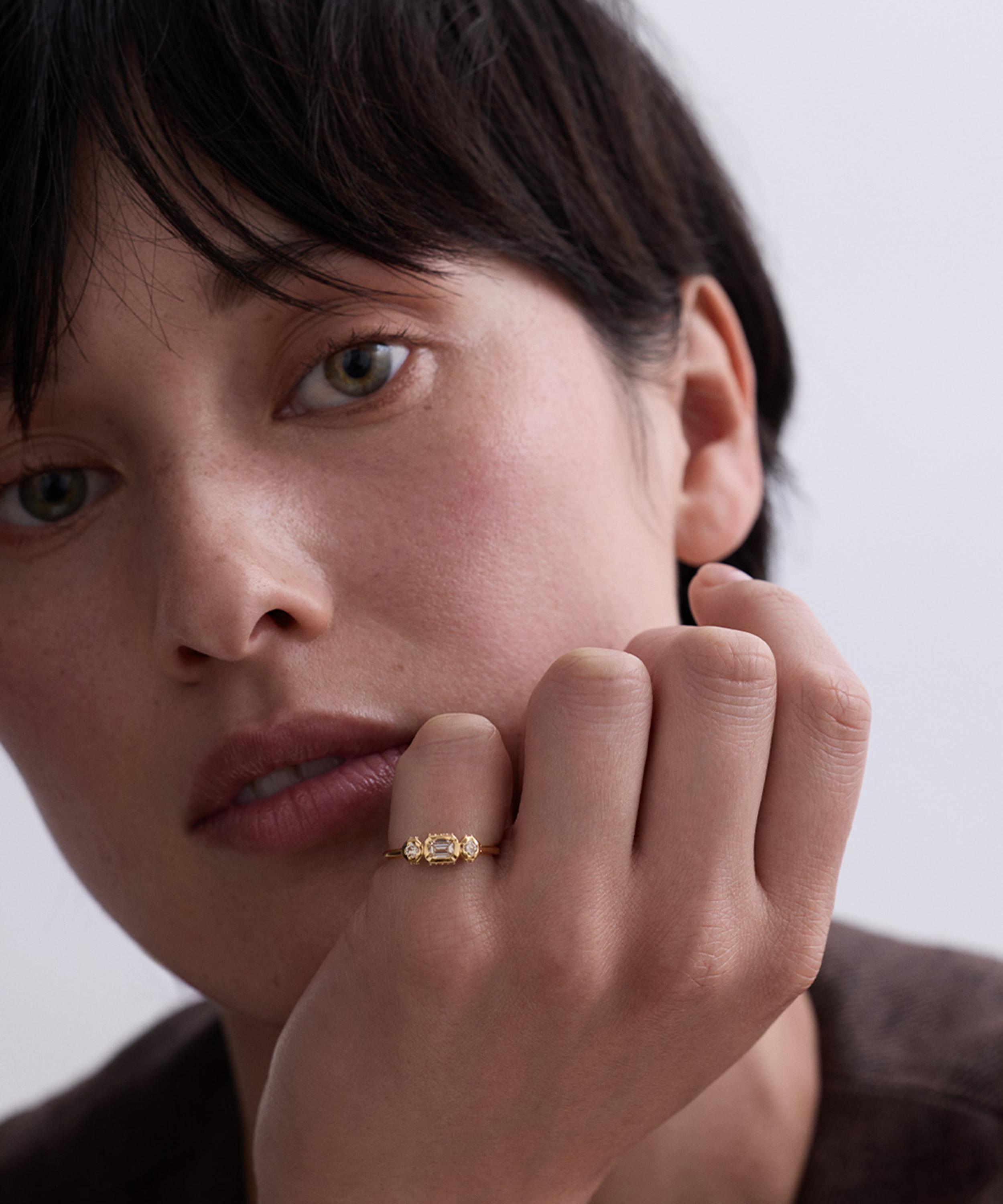 Astley Clarke - 14ct Gold Trilogy Diamond Ring image number 1