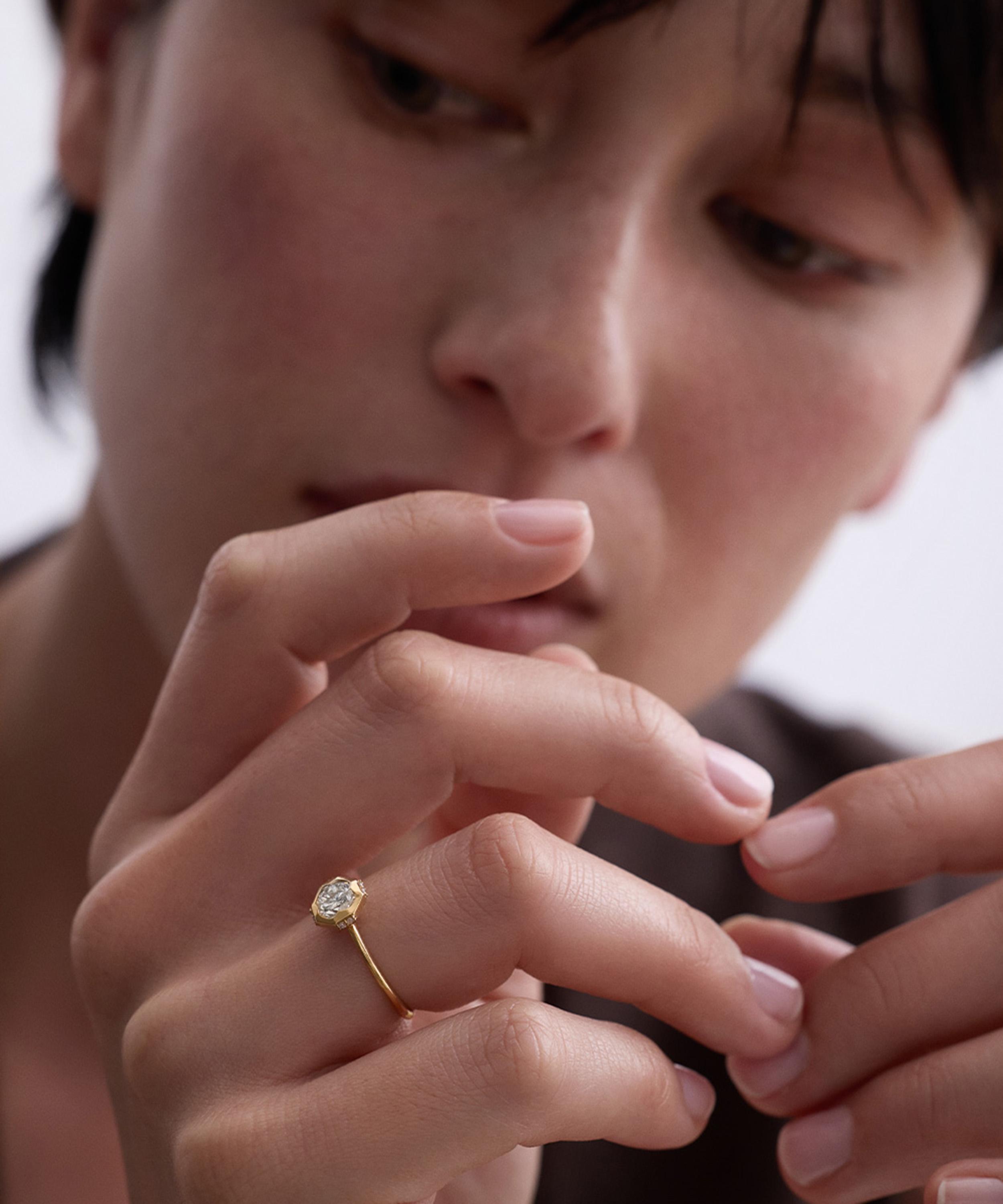 Astley Clarke - 14ct Gold Diamond Solitaire Ring image number 1